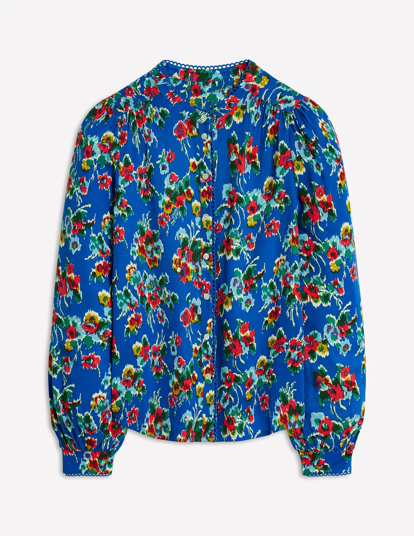 Ara Long Sleeve Top-Gallery Blue, Abstract Posy - Image 7