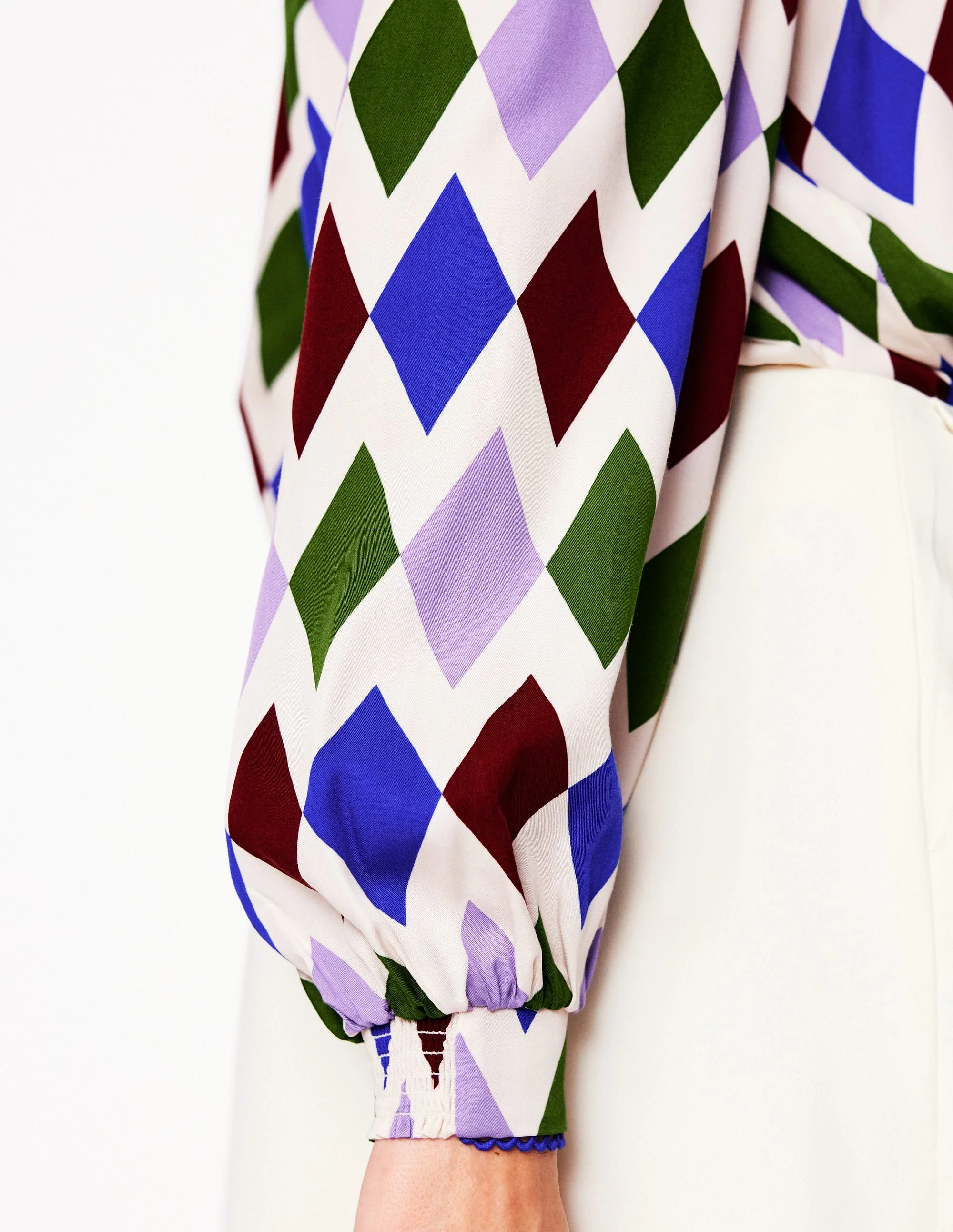 Ara Long Sleeve Top-Multi, Diamond Stripe - Image 5