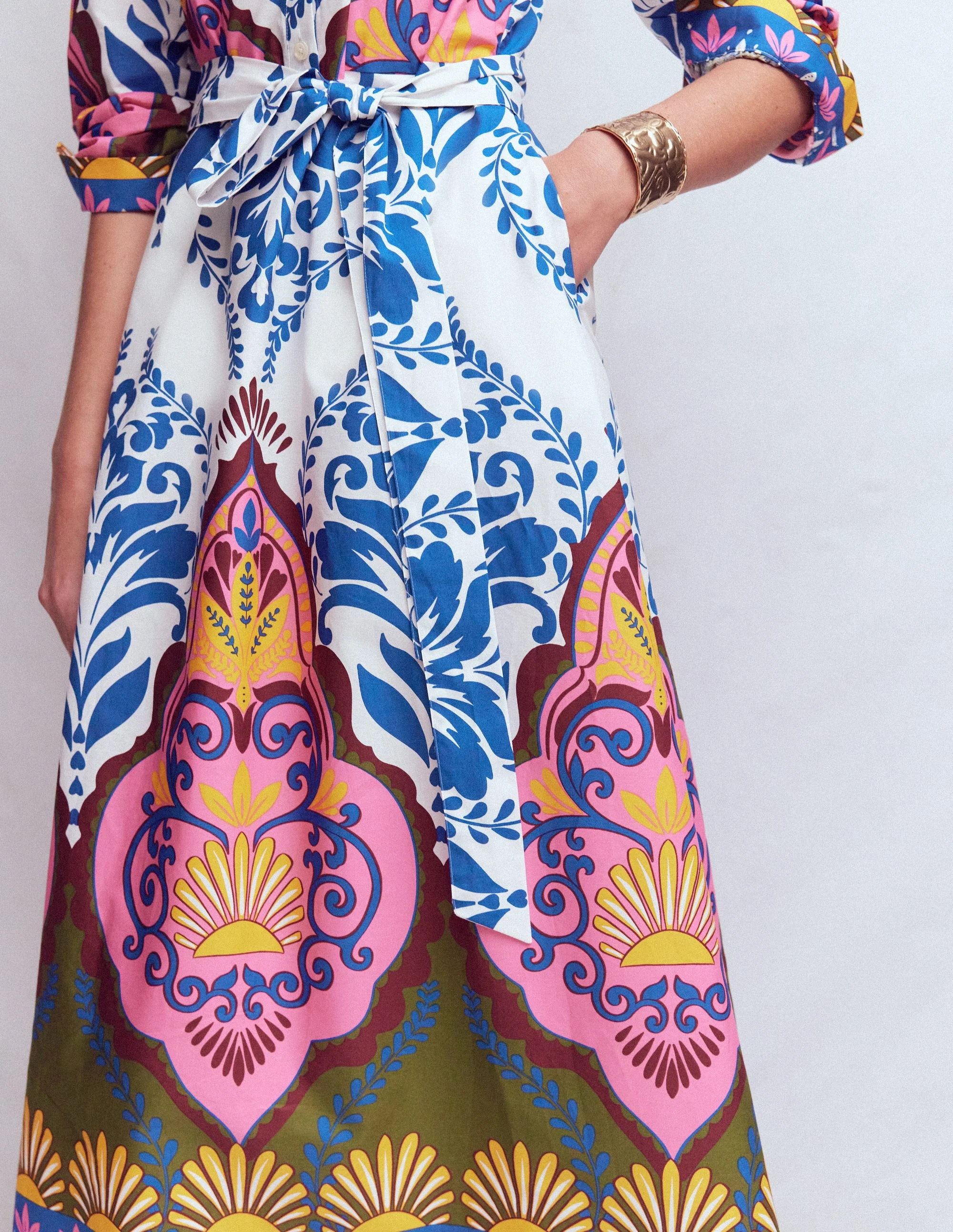 Ava Cotton Midi Dress-Multi, Ornamental Garden - Image 3