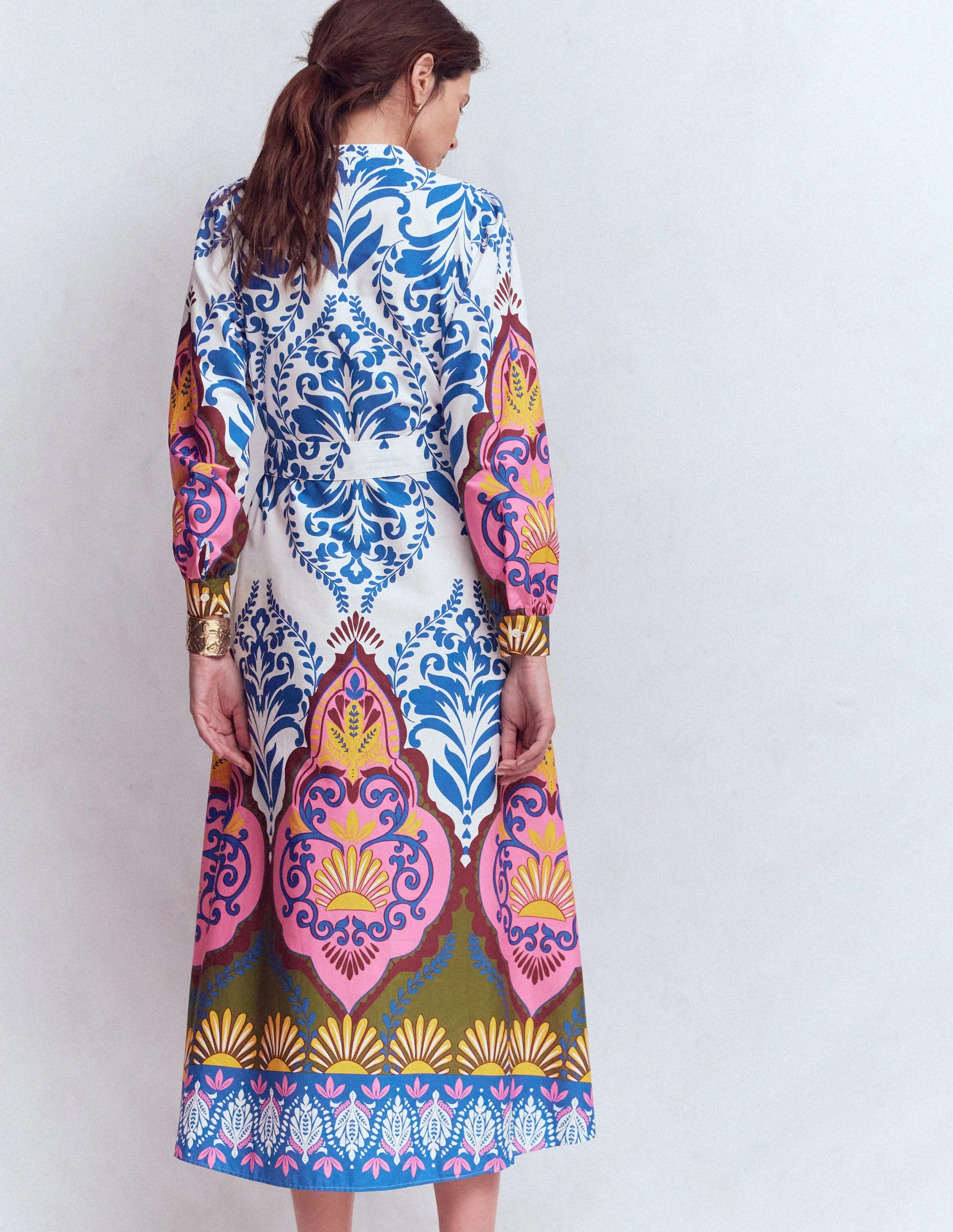 Ava Cotton Midi Dress-Multi, Ornamental Garden - Image 4