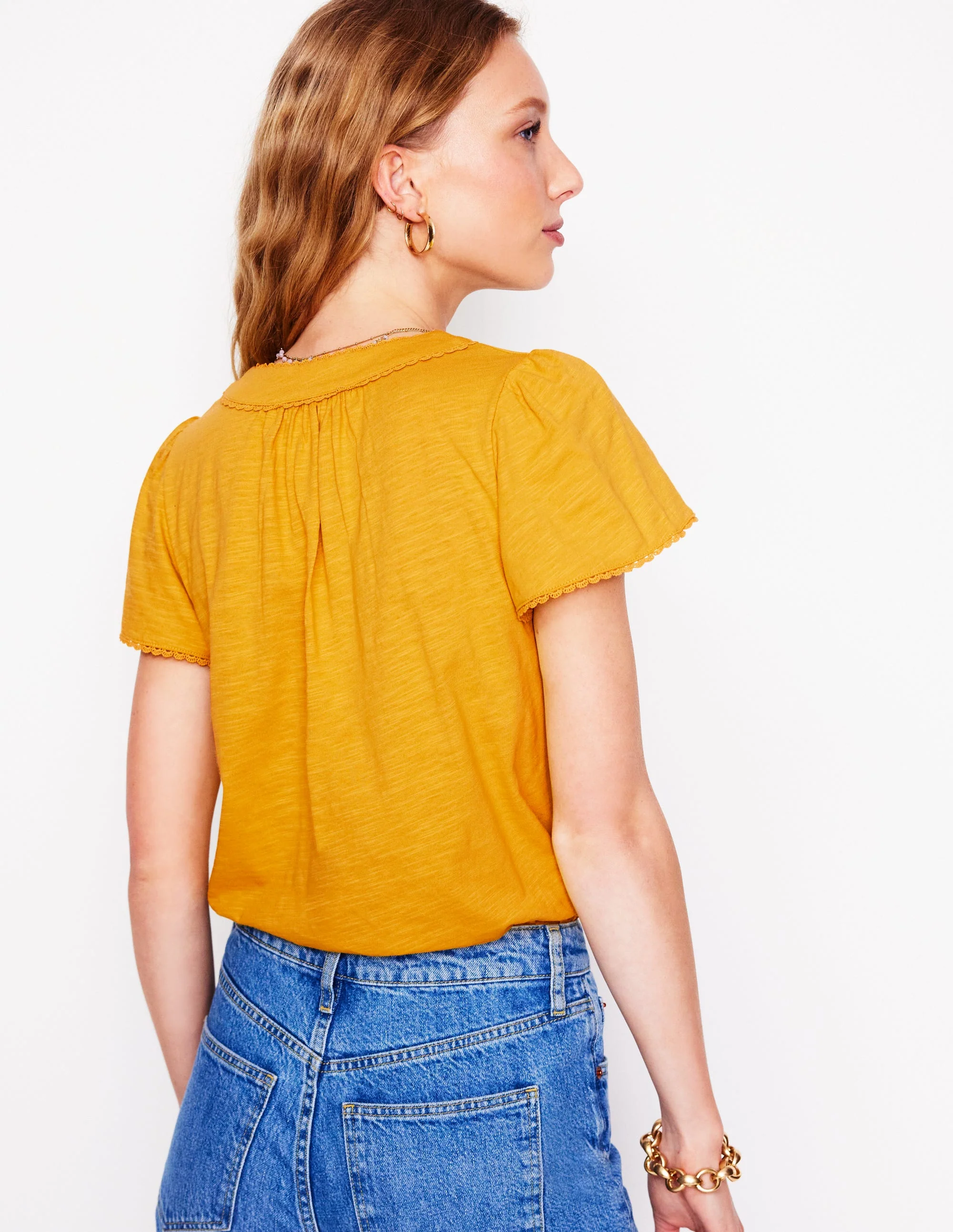 Ava Short Sleeve Top-Honey Yellow - Image 3
