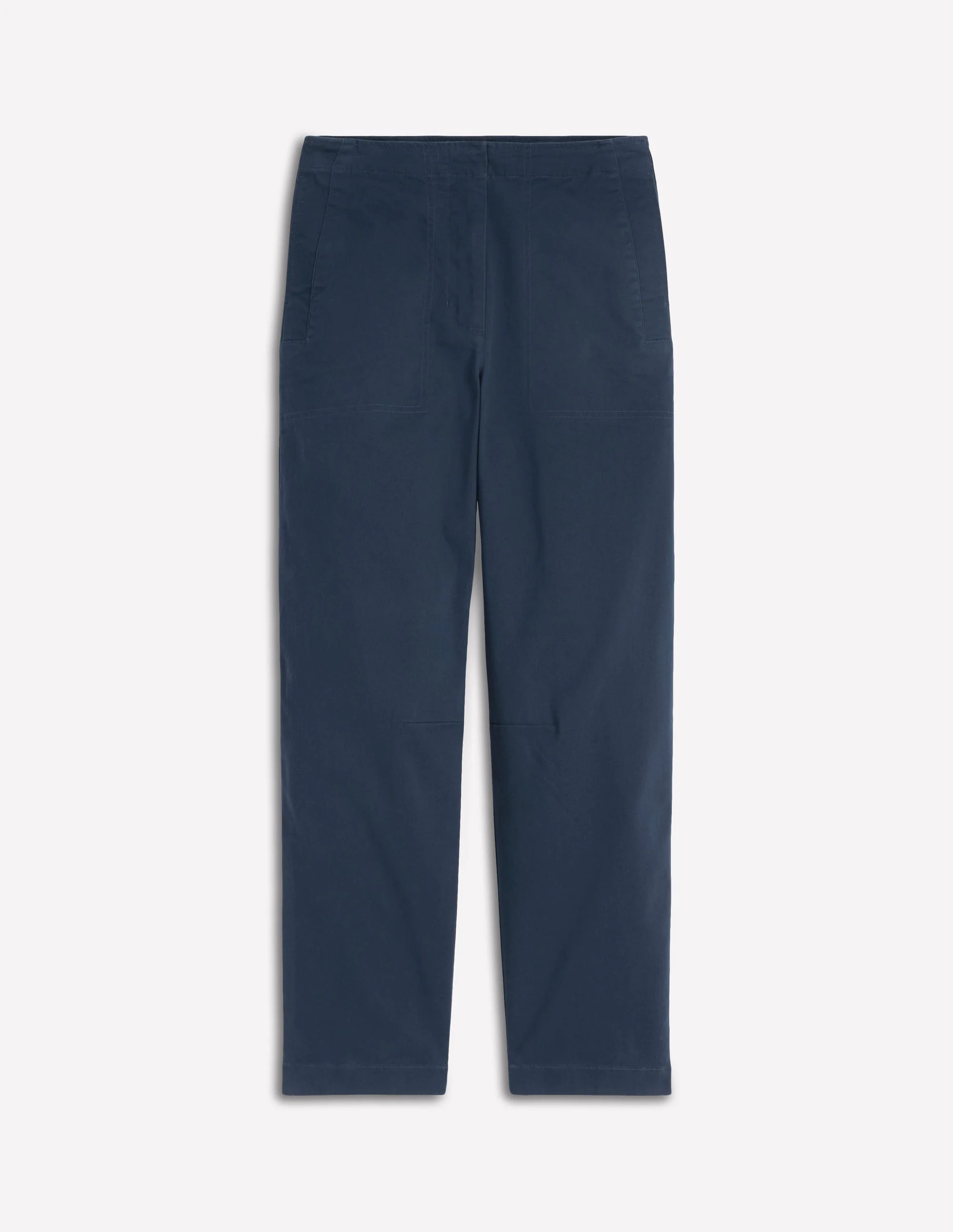 Barrel Leg Chino Trousers-Navy - Image 6