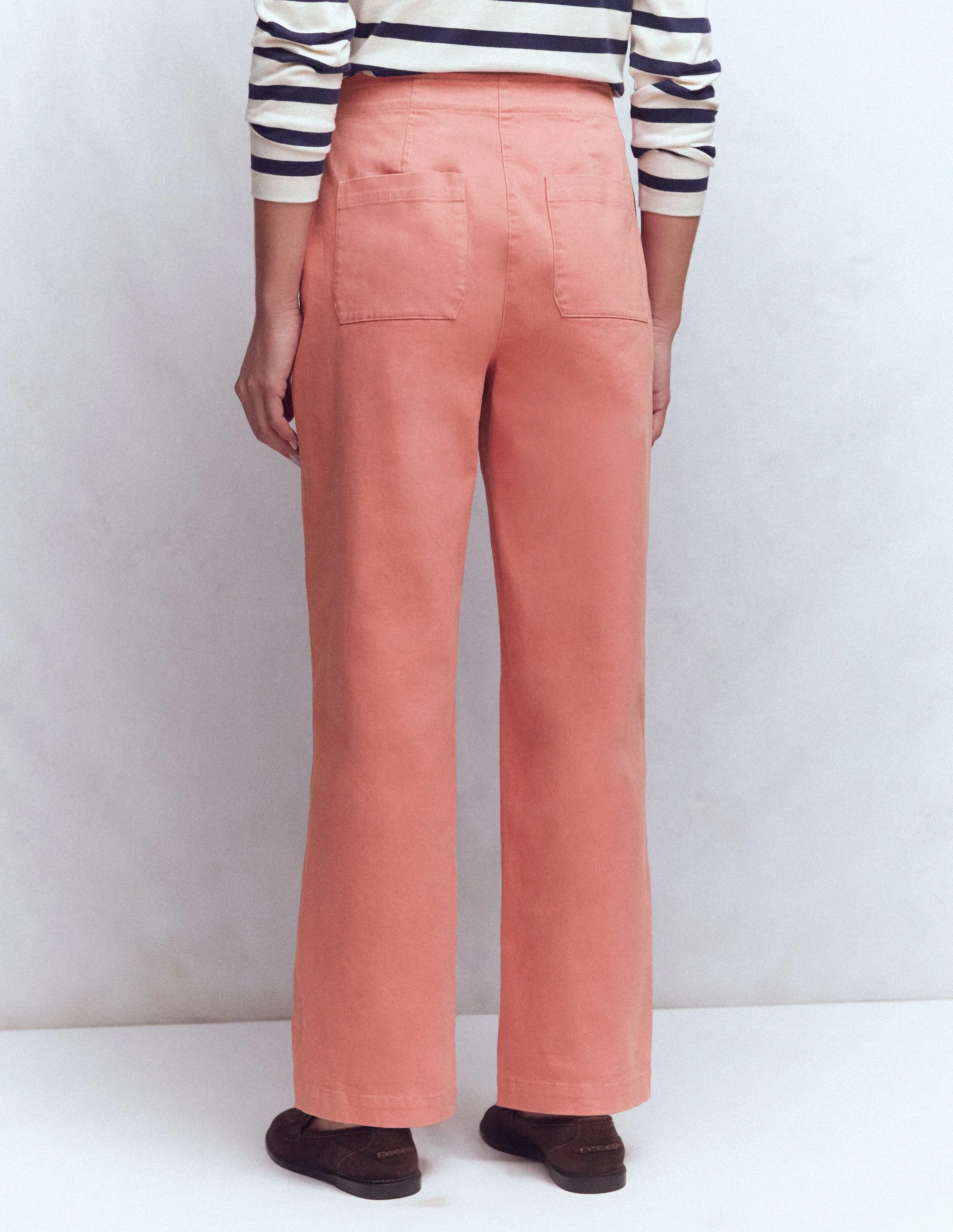 Barrel Leg Chino Trousers-Vintage Rose - Image 3