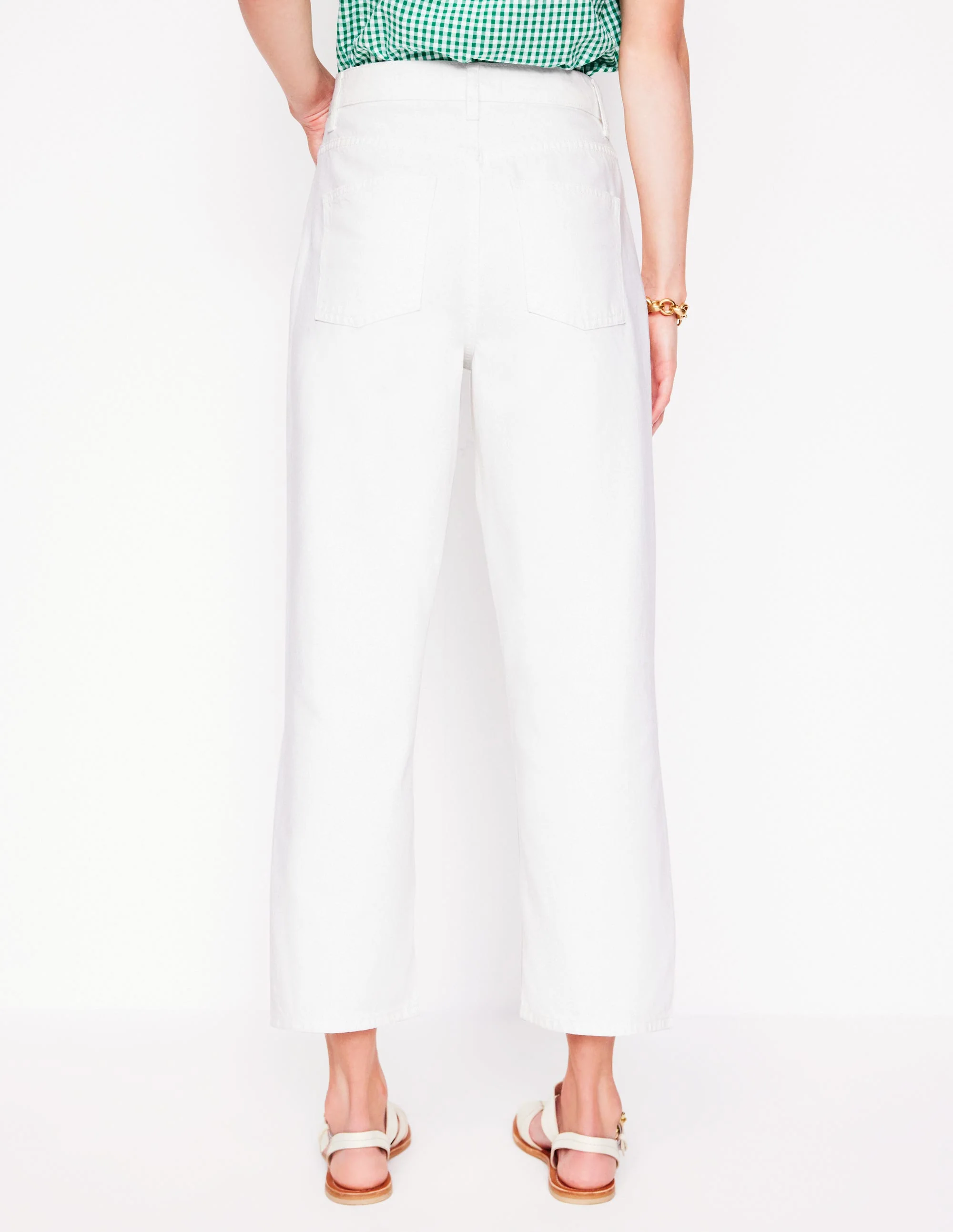 Barrel Leg Jeans-White - Image 4