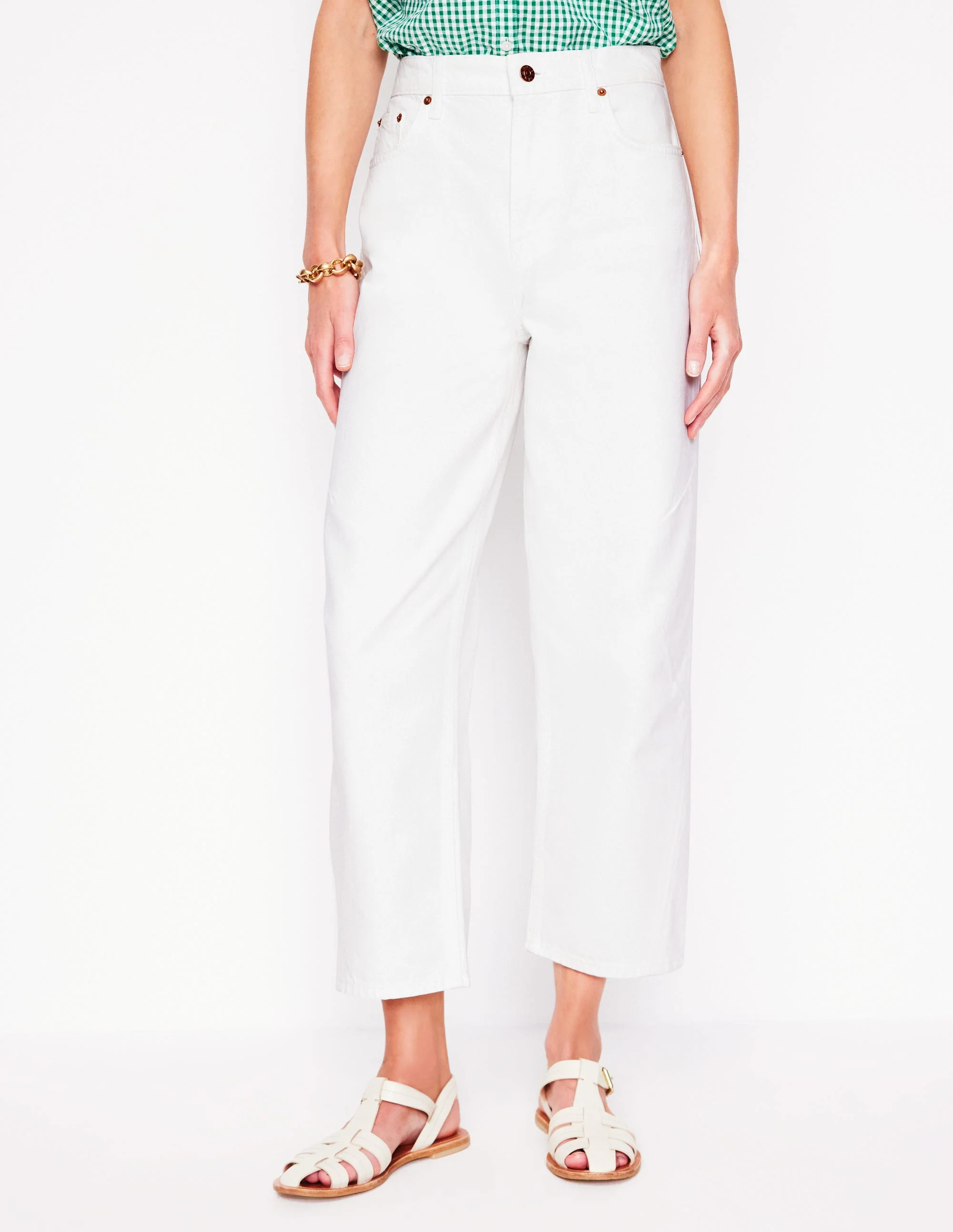 Barrel Leg Jeans-White - Image 5