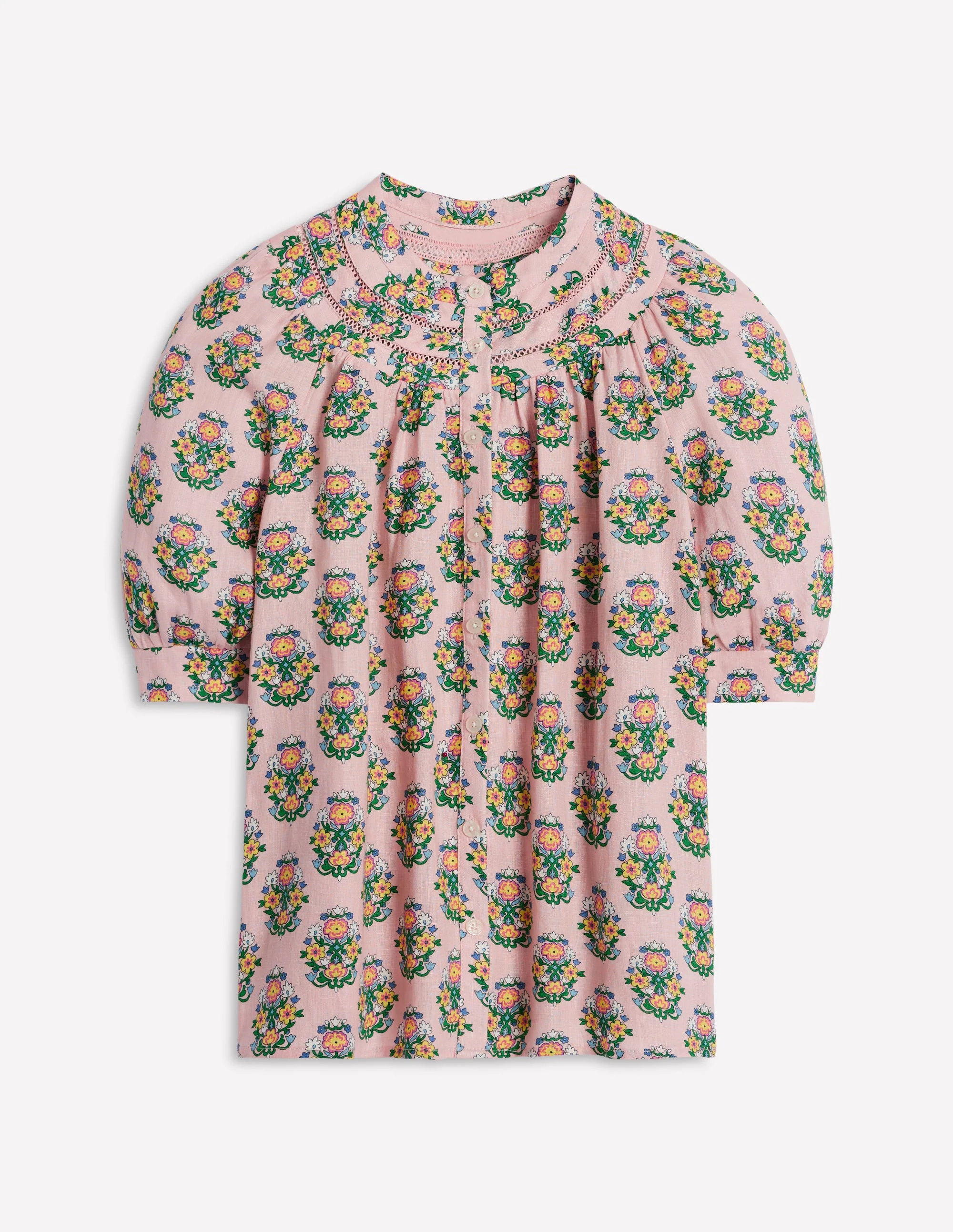 Bea Linen Top-Pink, Wildflower Stamp - Image 8