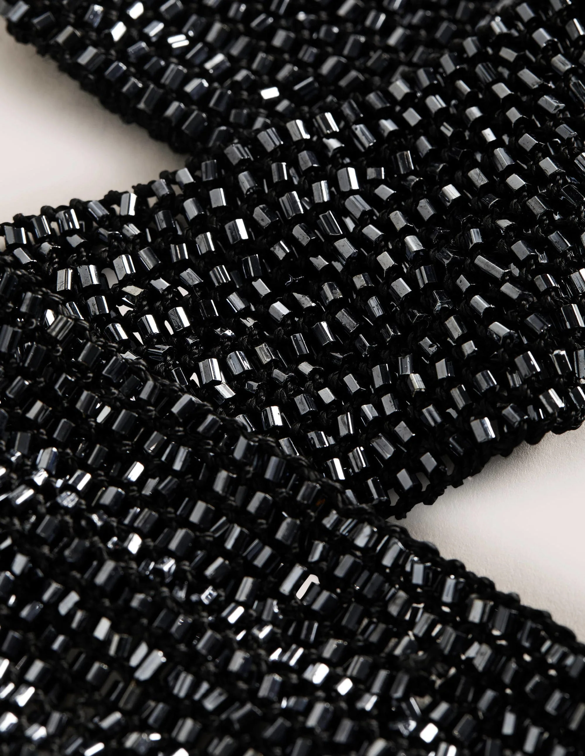 Beaded Neck Tie-Black - Image 2