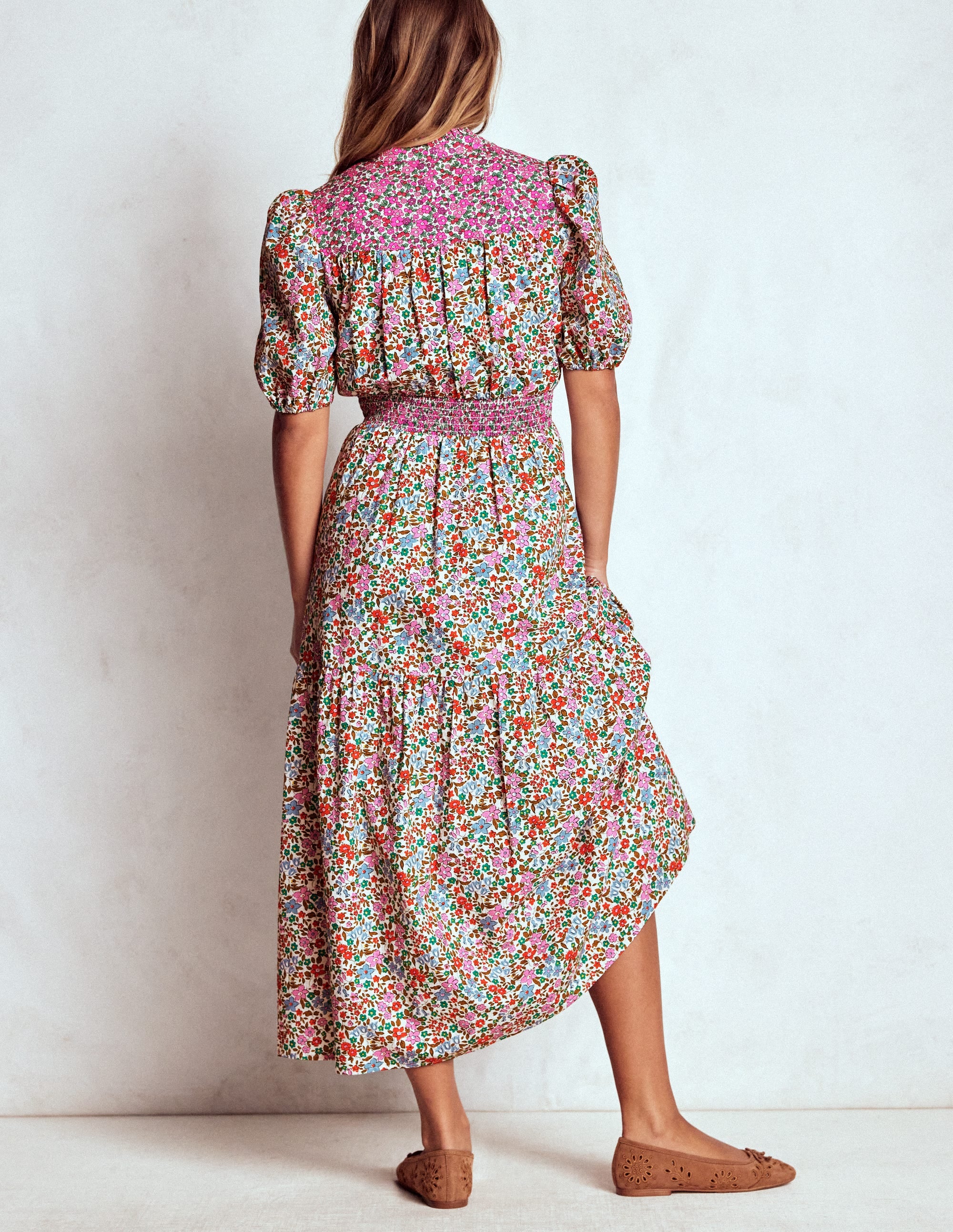 Beatrice Cotton Maxi Dress-Multi, Flowerbed Cluster - Image 3