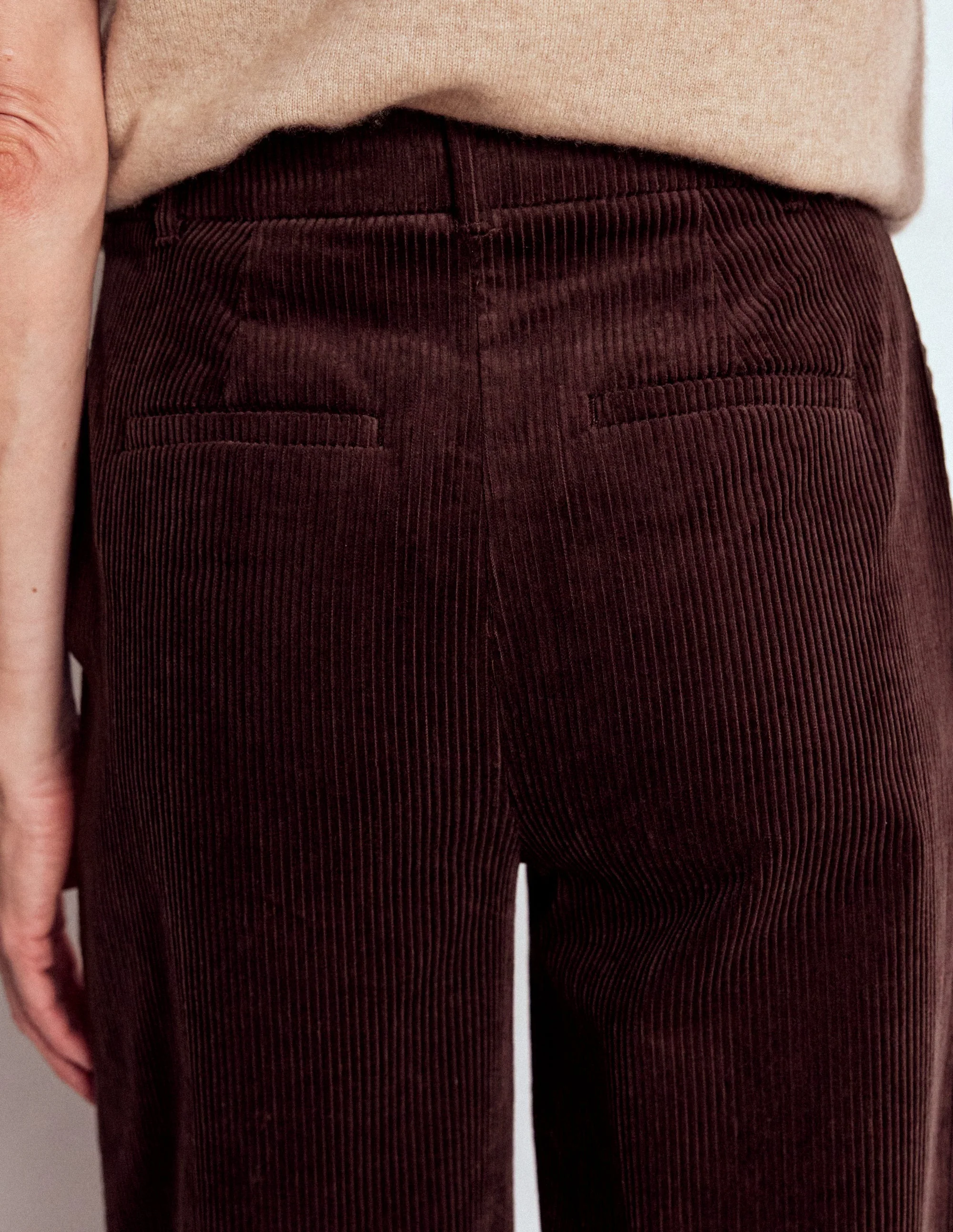 Belgravia Chunky Cord Trousers-Deep Aubergine - Image 3
