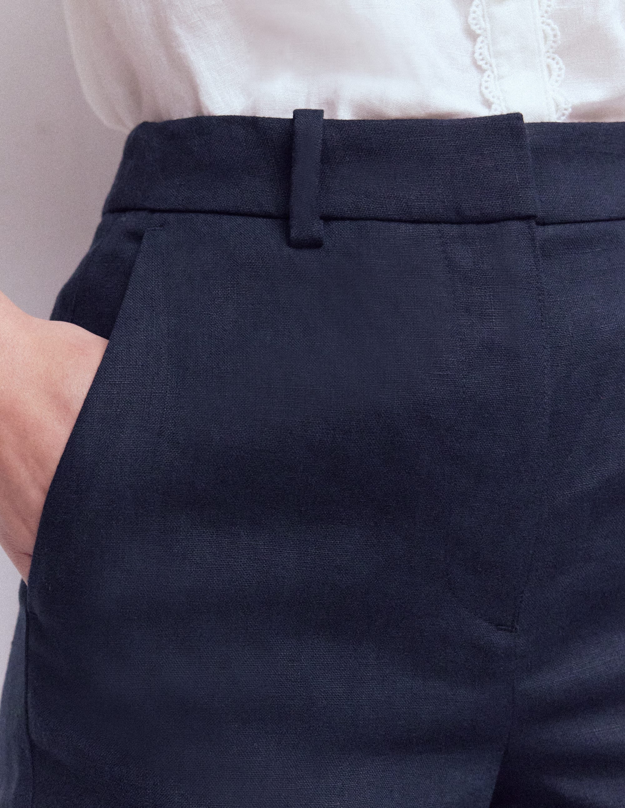 Belgravia Linen Shorts-Navy - Image 2