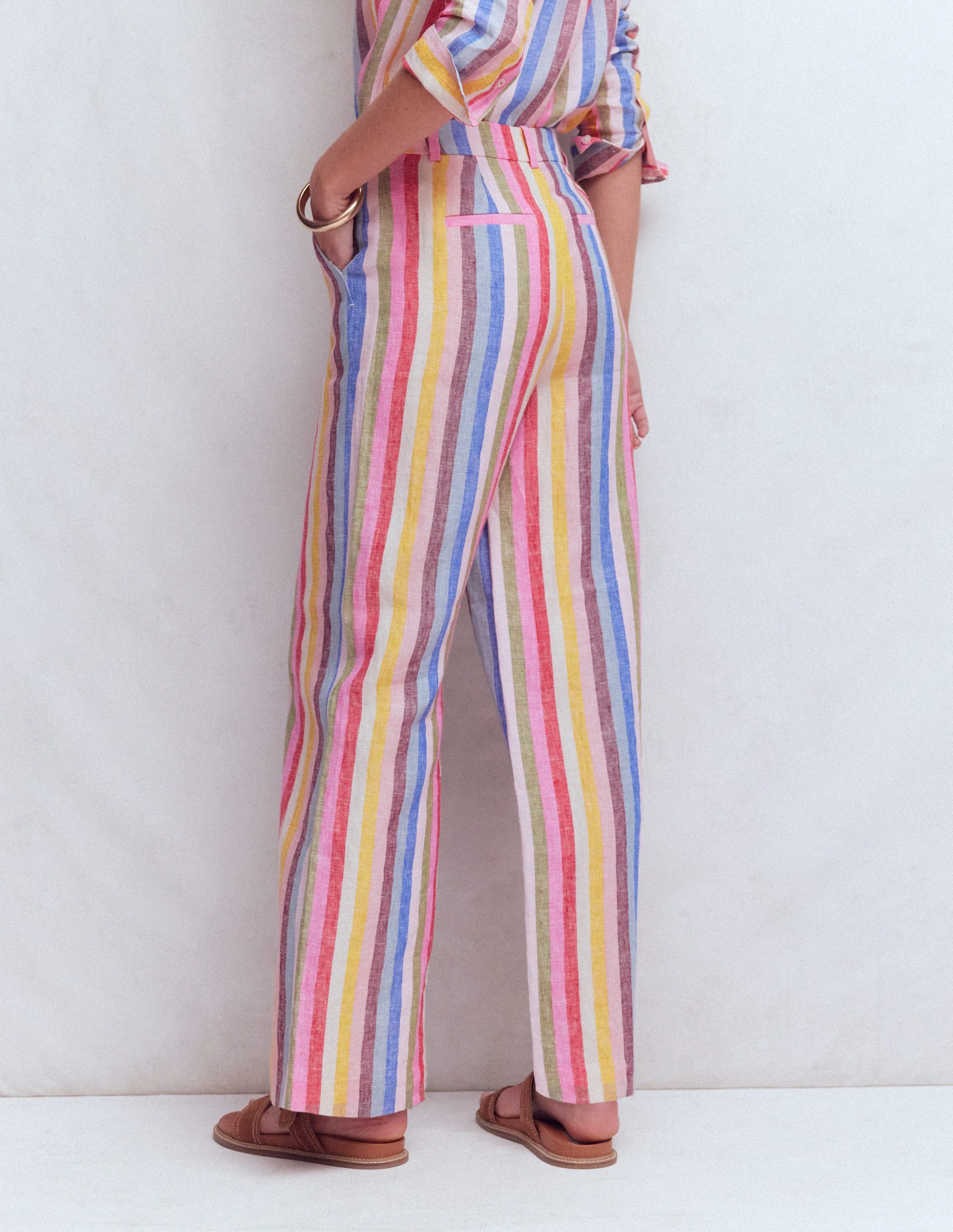 Belgravia Linen Trousers-Multi Stripe - Image 3