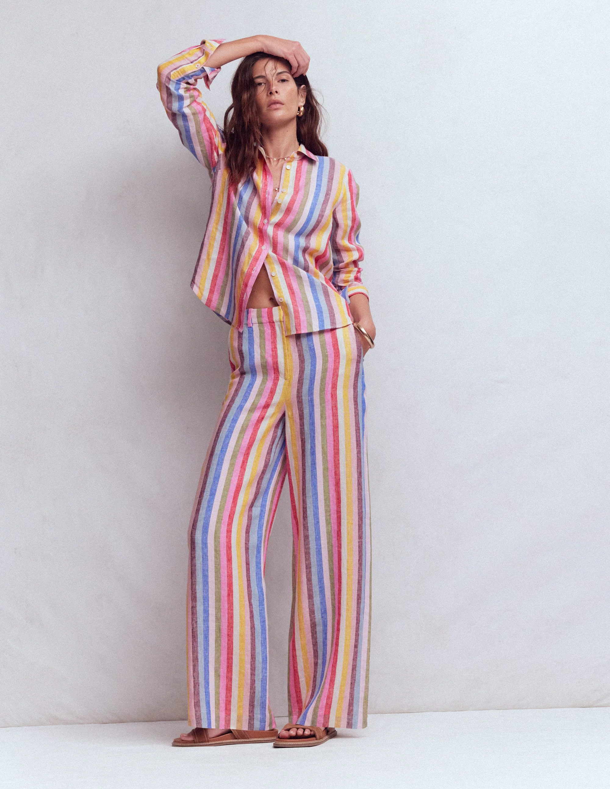 Belgravia Linen Trousers-Multi Stripe - Image 4