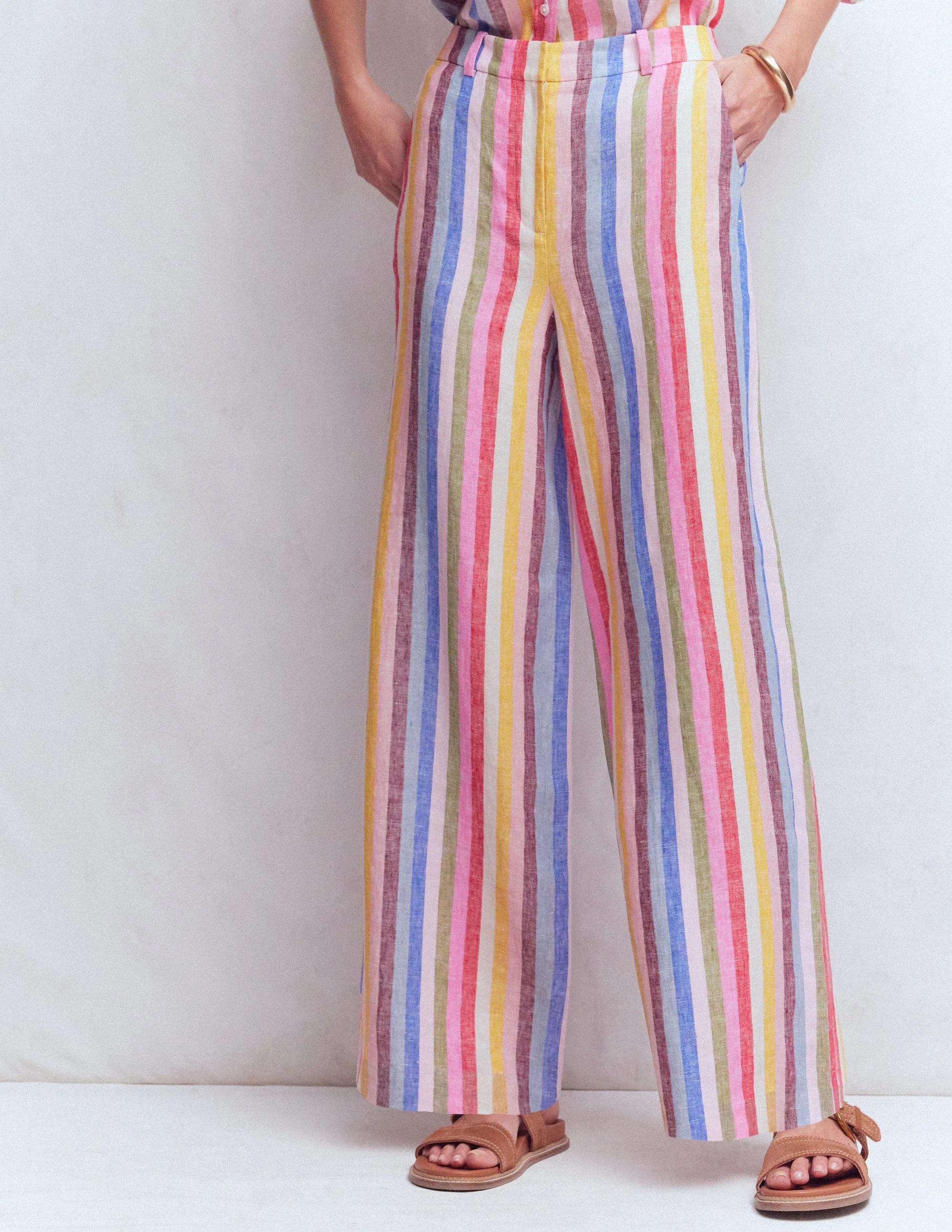 Belgravia Linen Trousers-Multi Stripe - Image 5