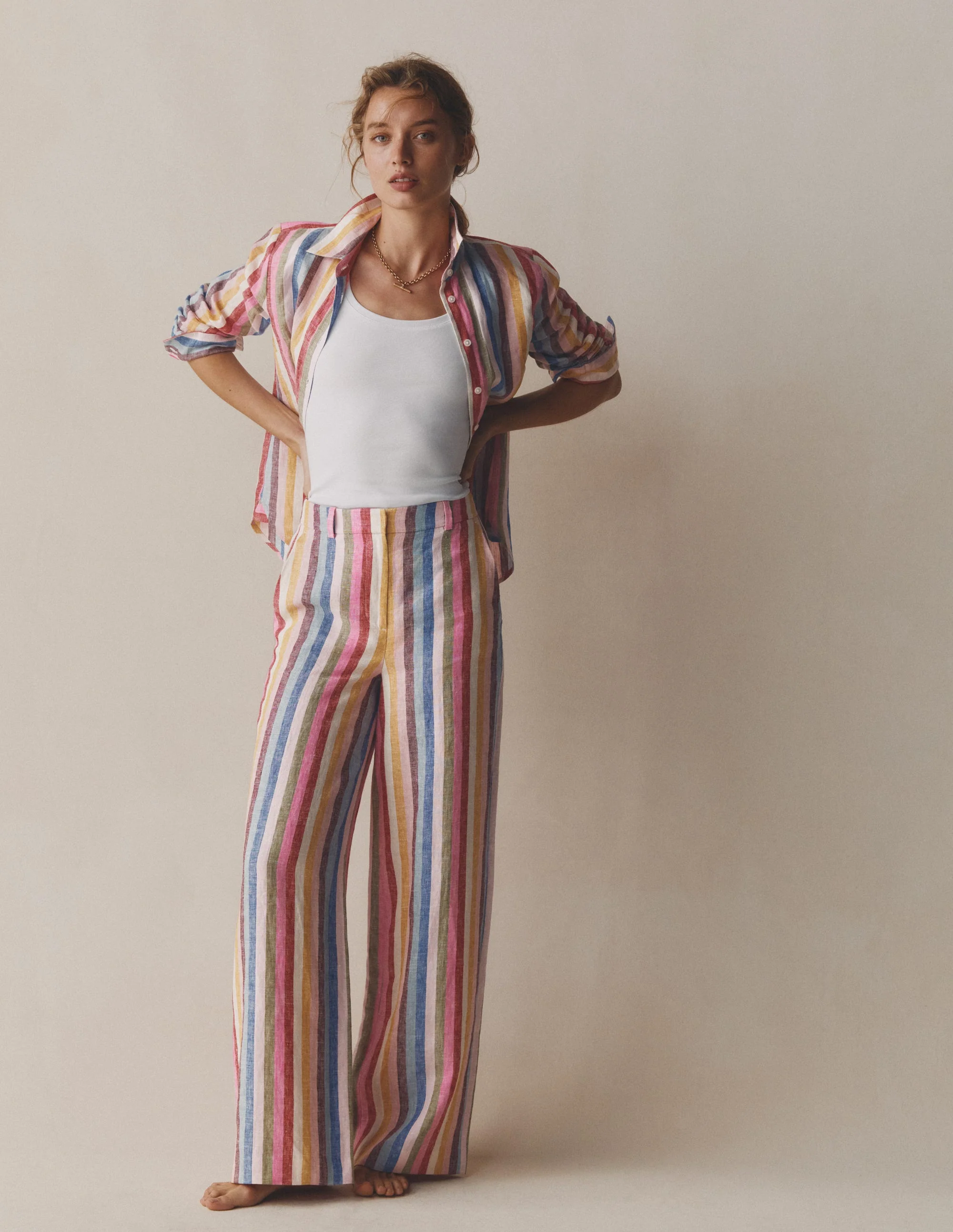 Belgravia Linen Trousers-Multi Stripe - Image 6