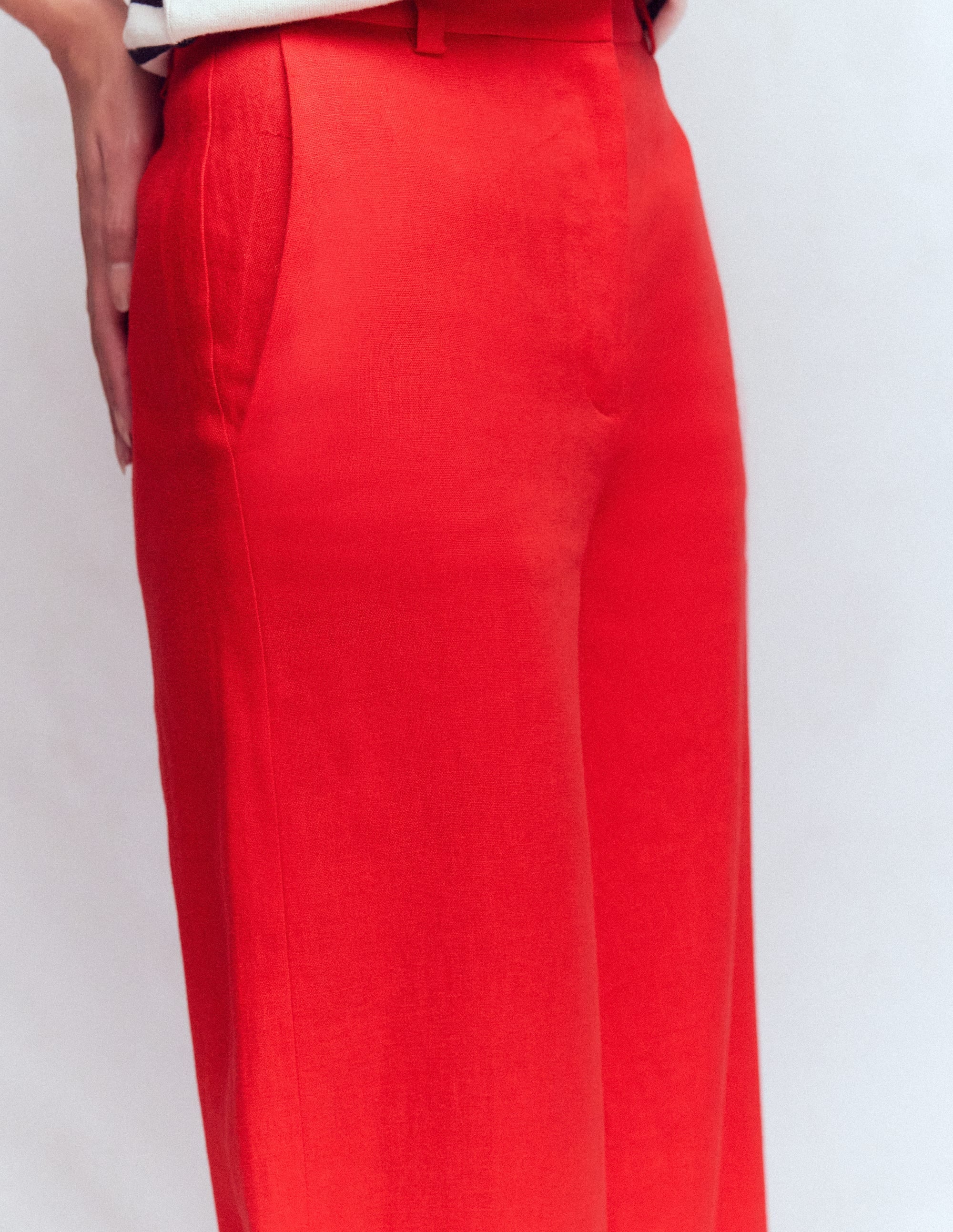 Belgravia Linen Trousers-Poppy Red - Image 3