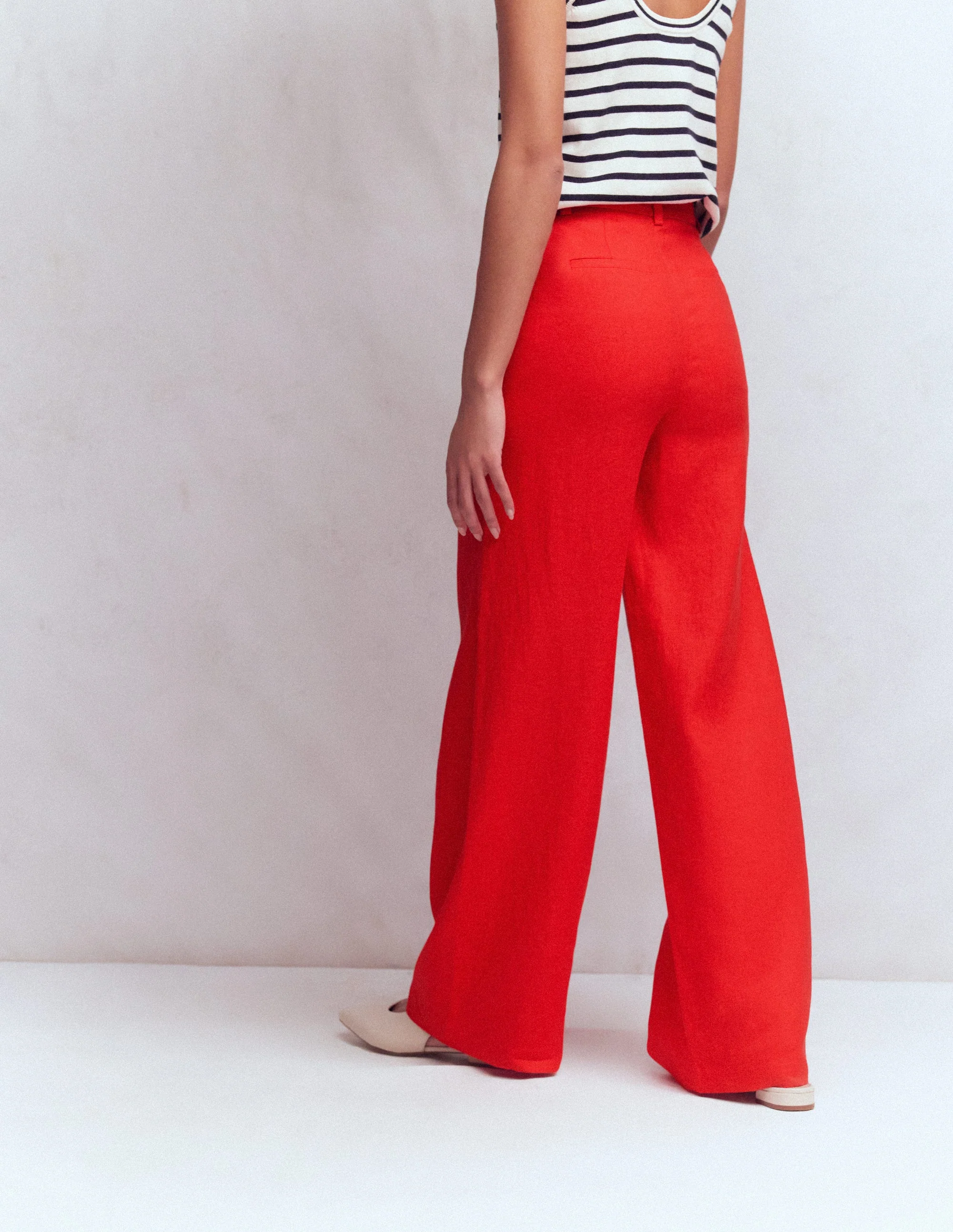 Belgravia Linen Trousers-Poppy Red - Image 4