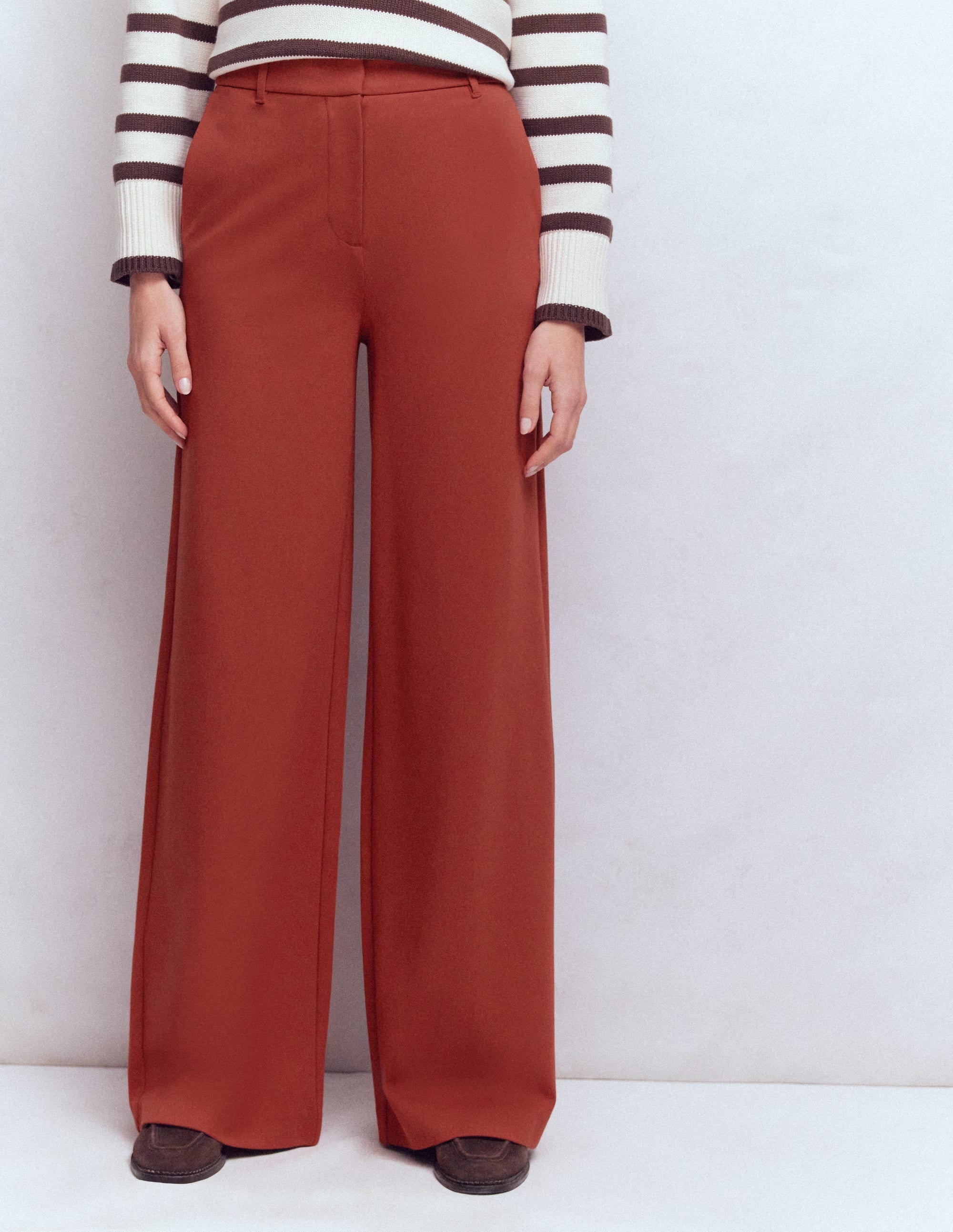 Belgravia Ponte Trousers-Burnt Orange - Image 4