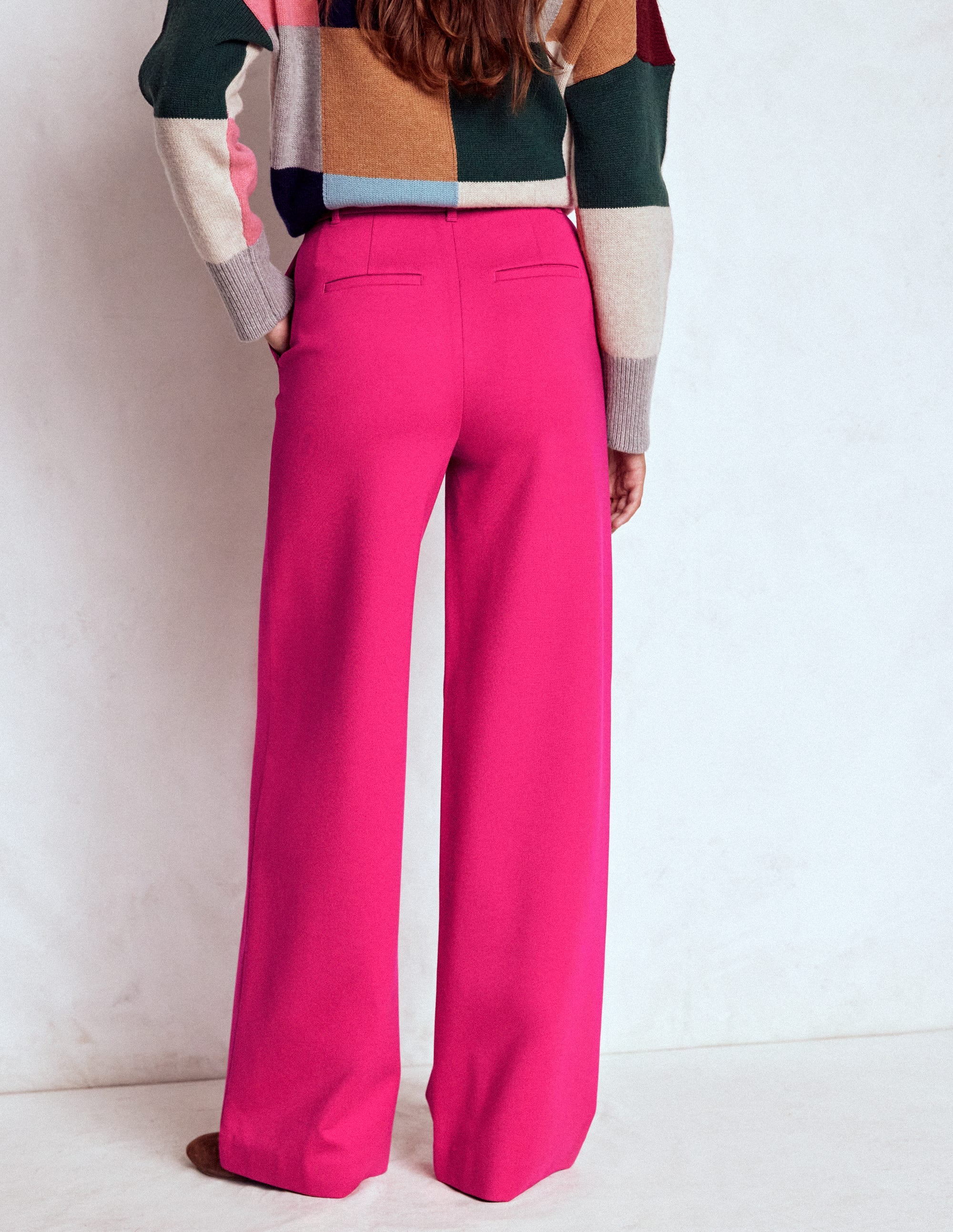 Belgravia Ponte Trousers-Vibrant Pink - Image 3
