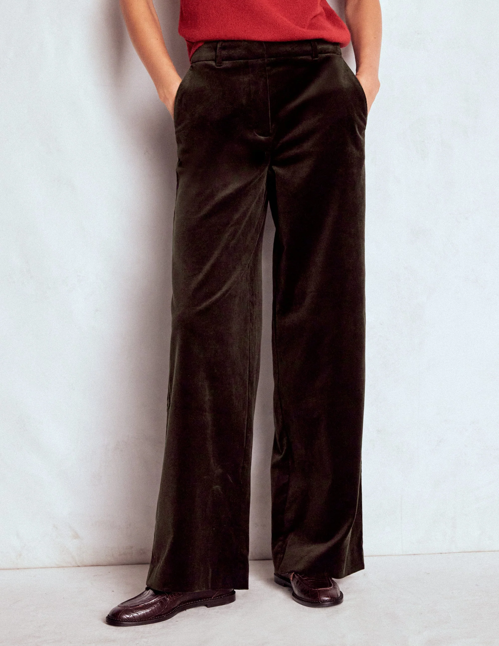 Belgravia Velvet Trousers-Espresso - Image 4