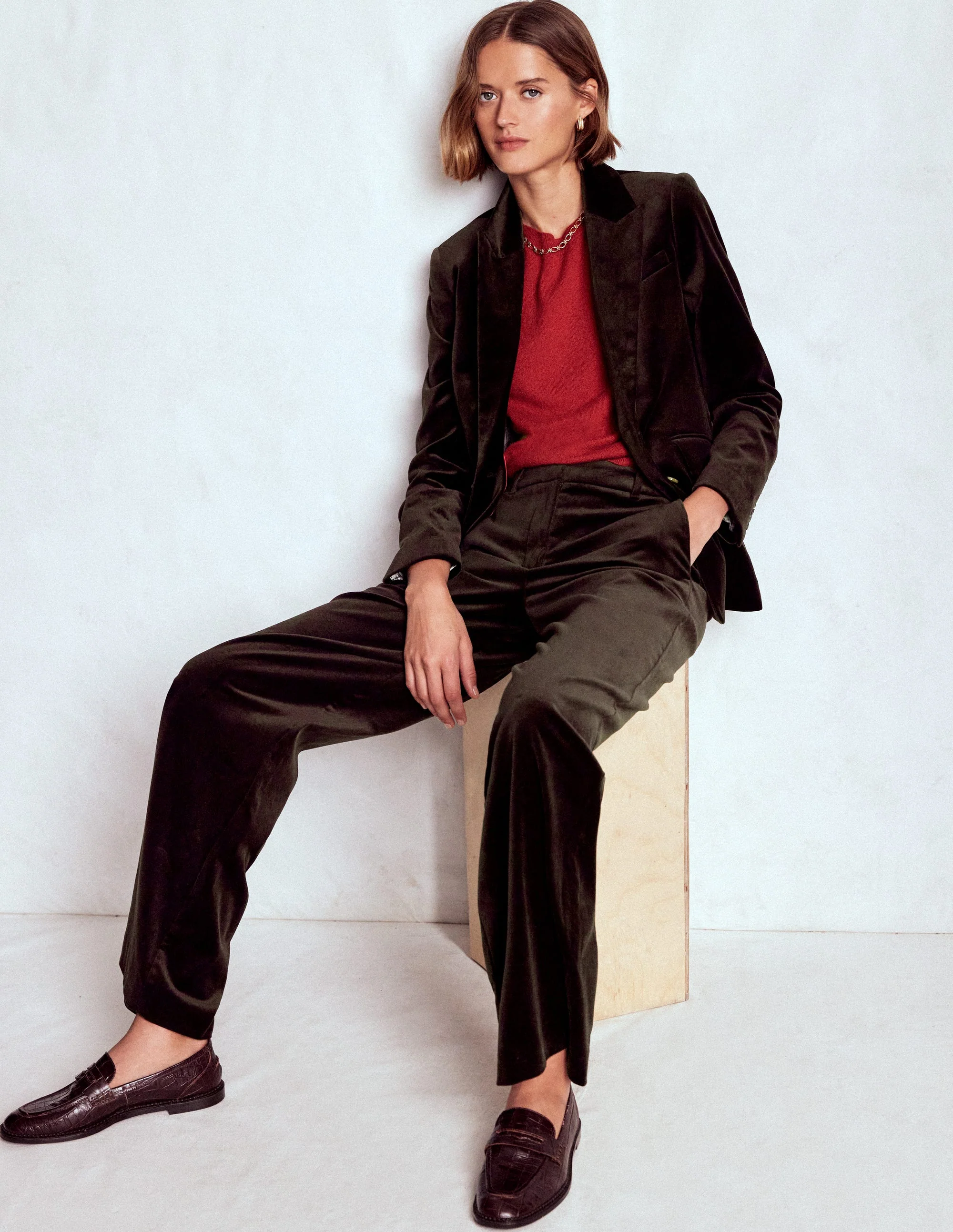 Belgravia Velvet Trousers-Espresso - Image 5