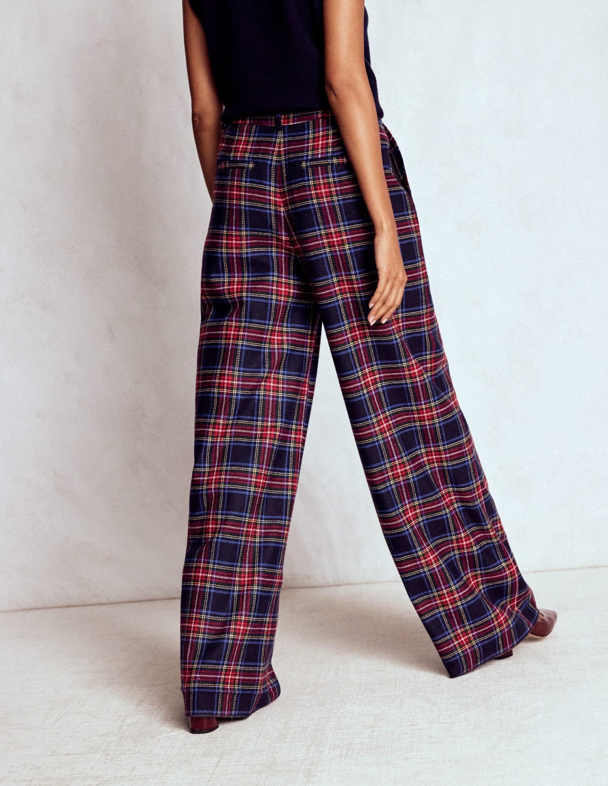 Belgravia Wool Trousers-Navy, Green and Red Check - Image 3