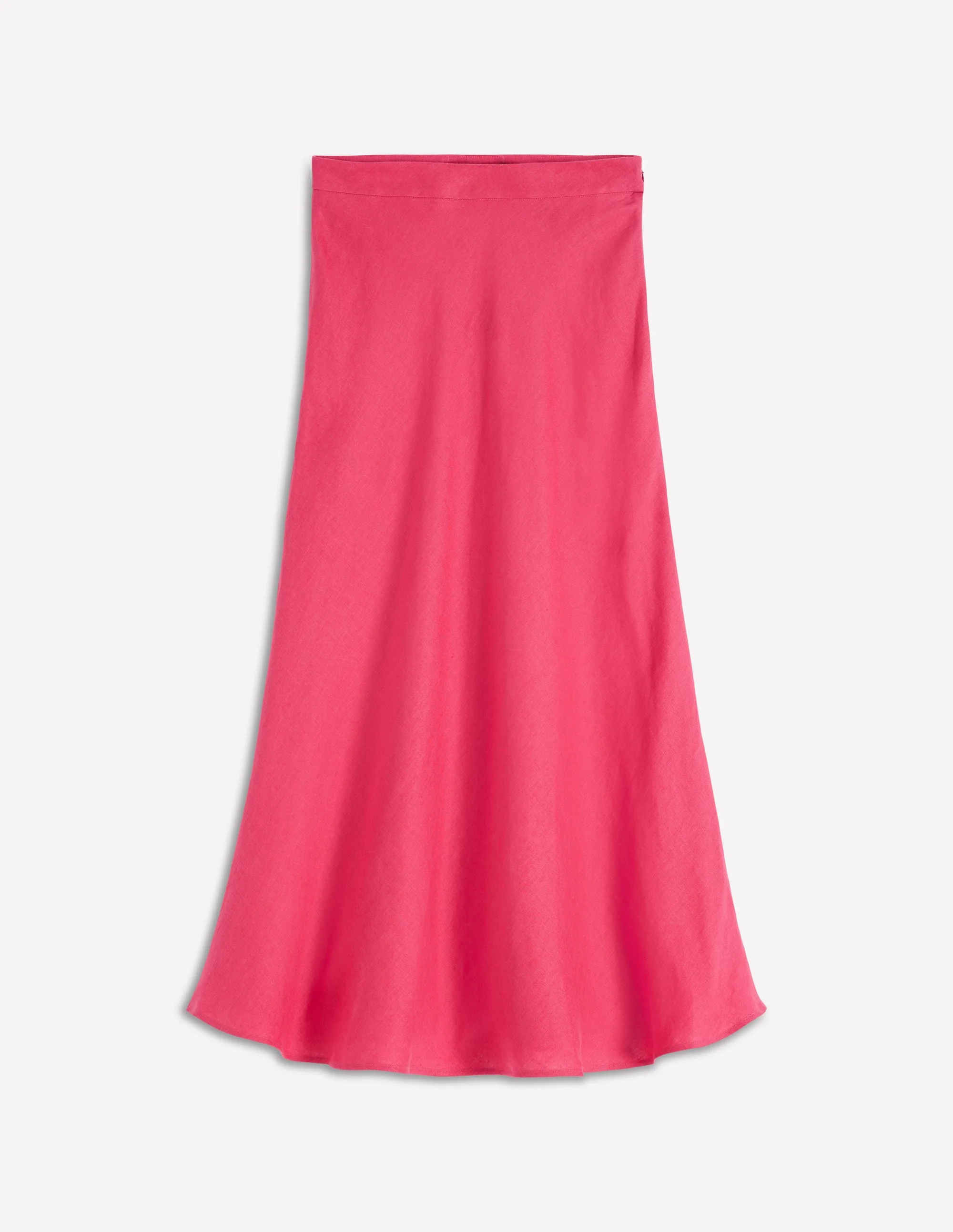 Bias Cut Linen Slip Skirt-Ash Red - Image 6