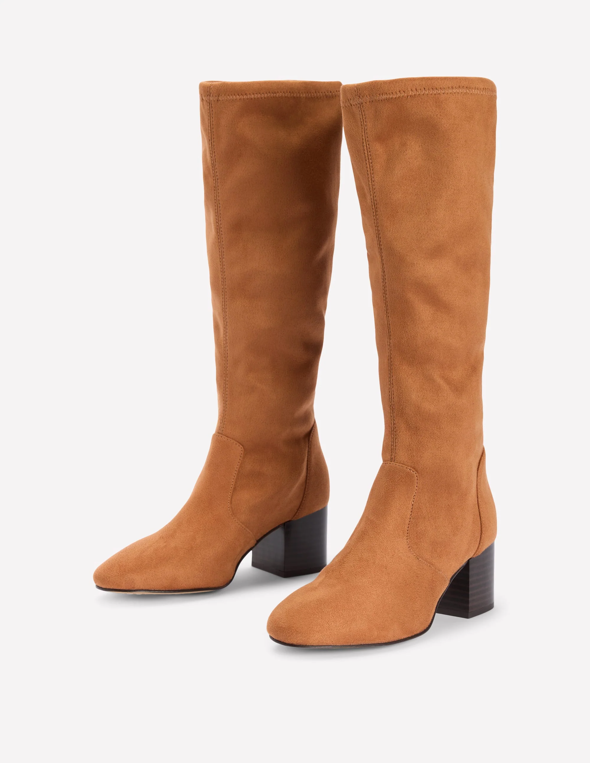 Block Heel Stretch Boots-Acorn - Image 3
