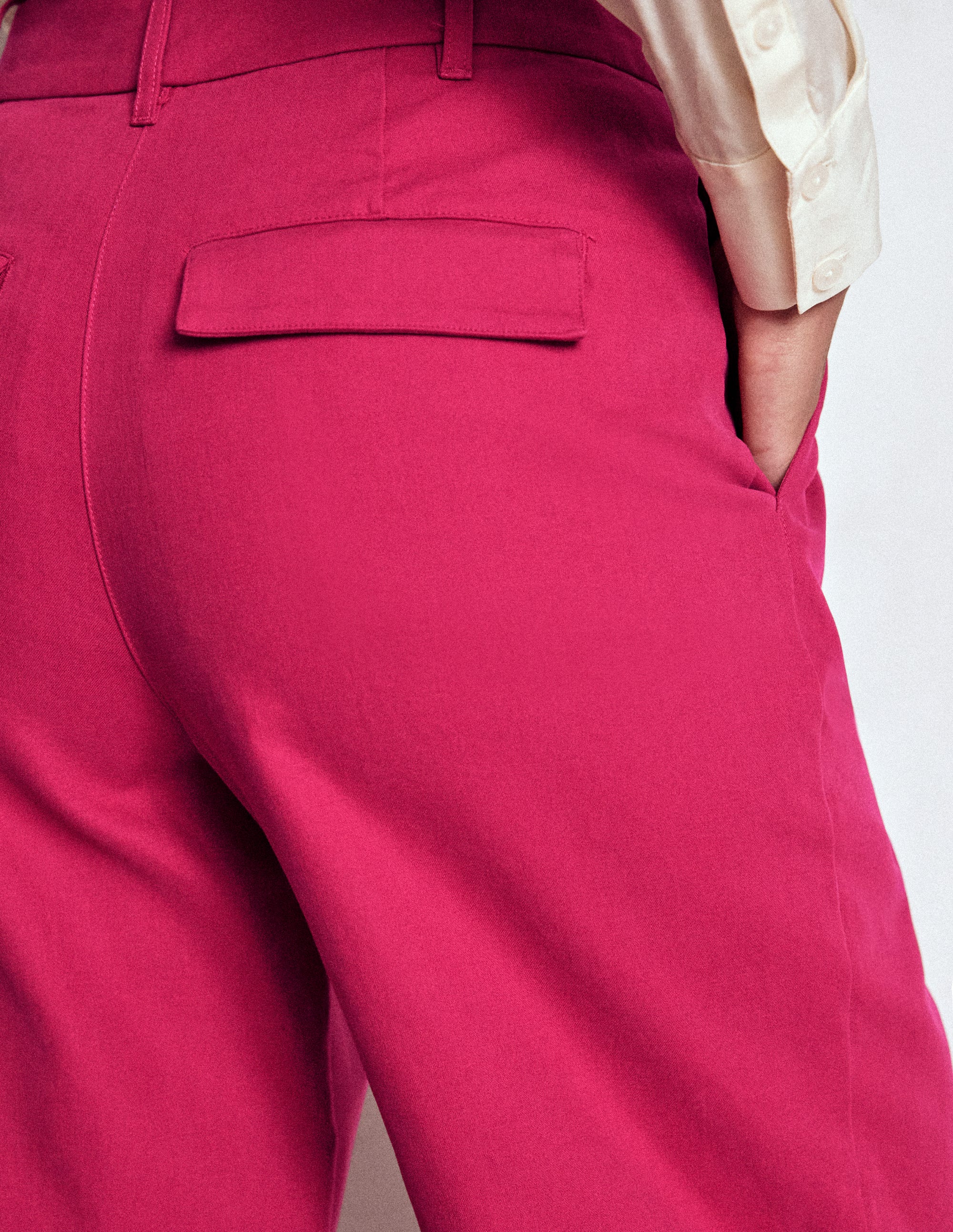 Bloomsbury Cotton Trousers-Bright Cherry - Image 2