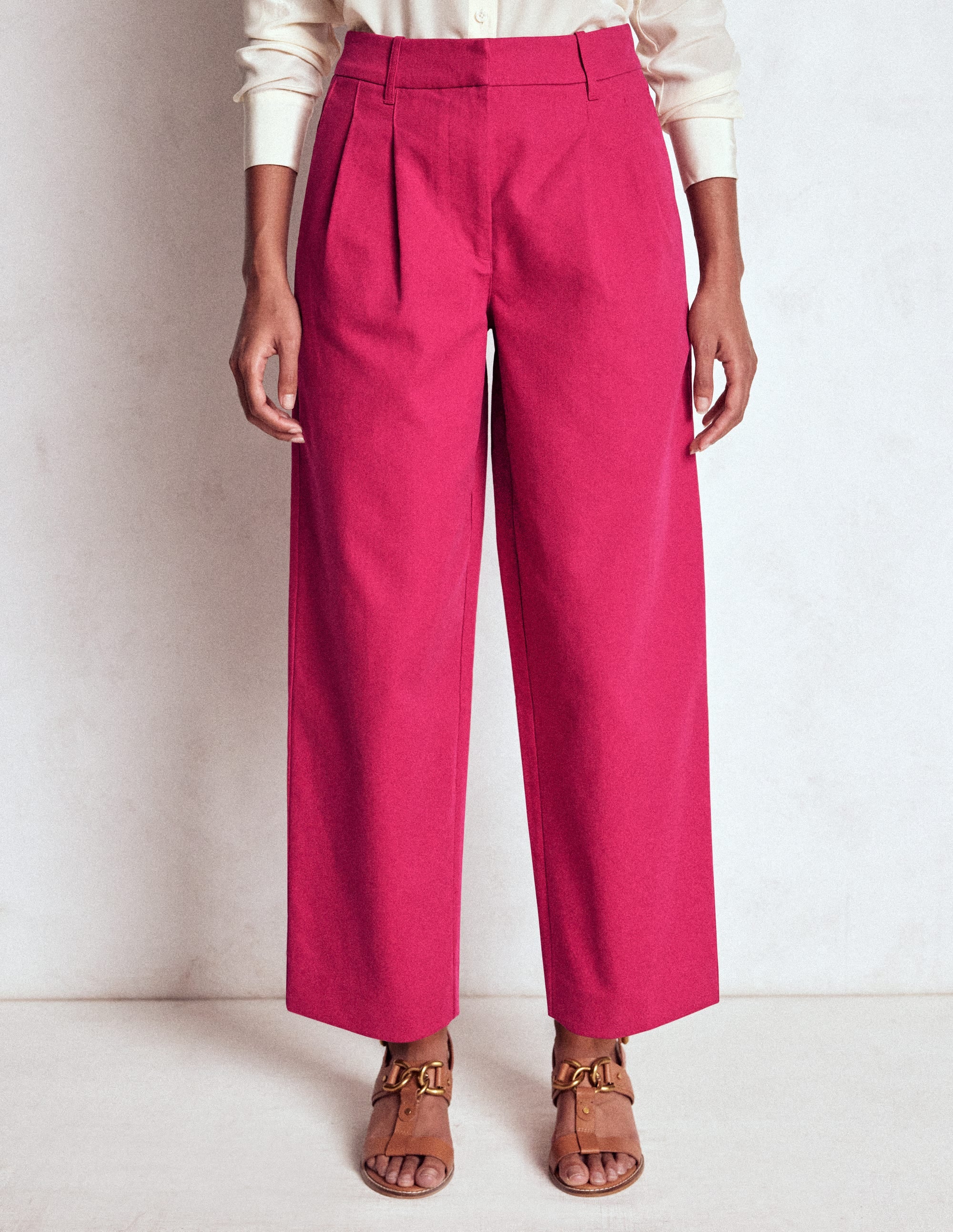 Bloomsbury Cotton Trousers-Bright Cherry - Image 4