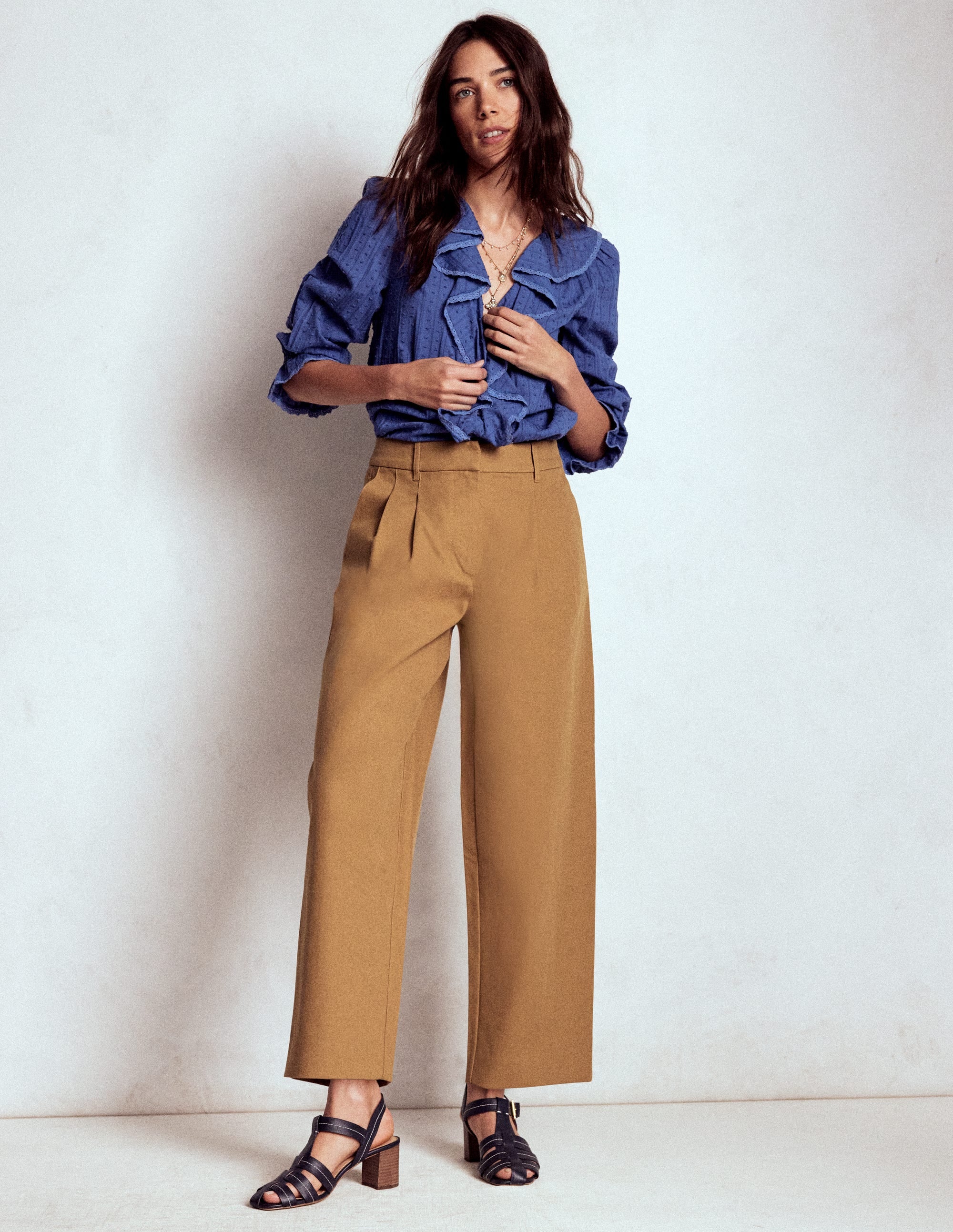 Bloomsbury Cotton Trousers-Camel