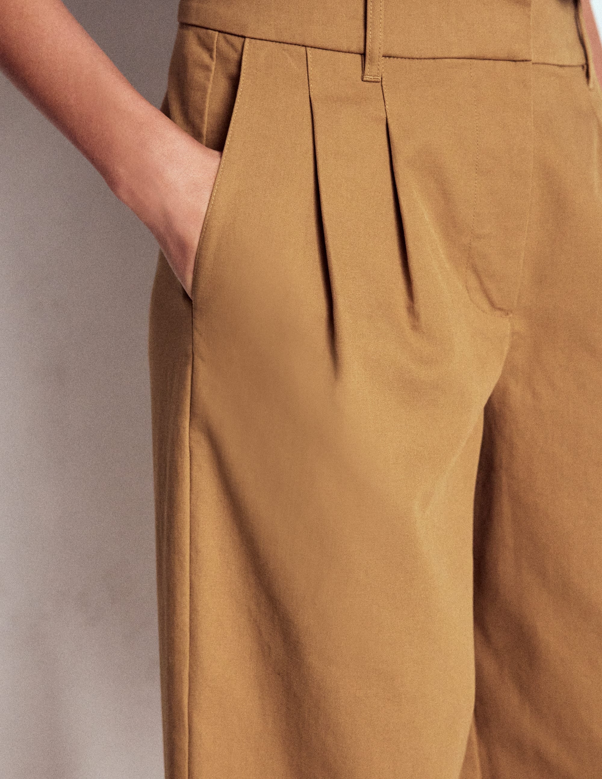Bloomsbury Cotton Trousers-Camel - Image 2