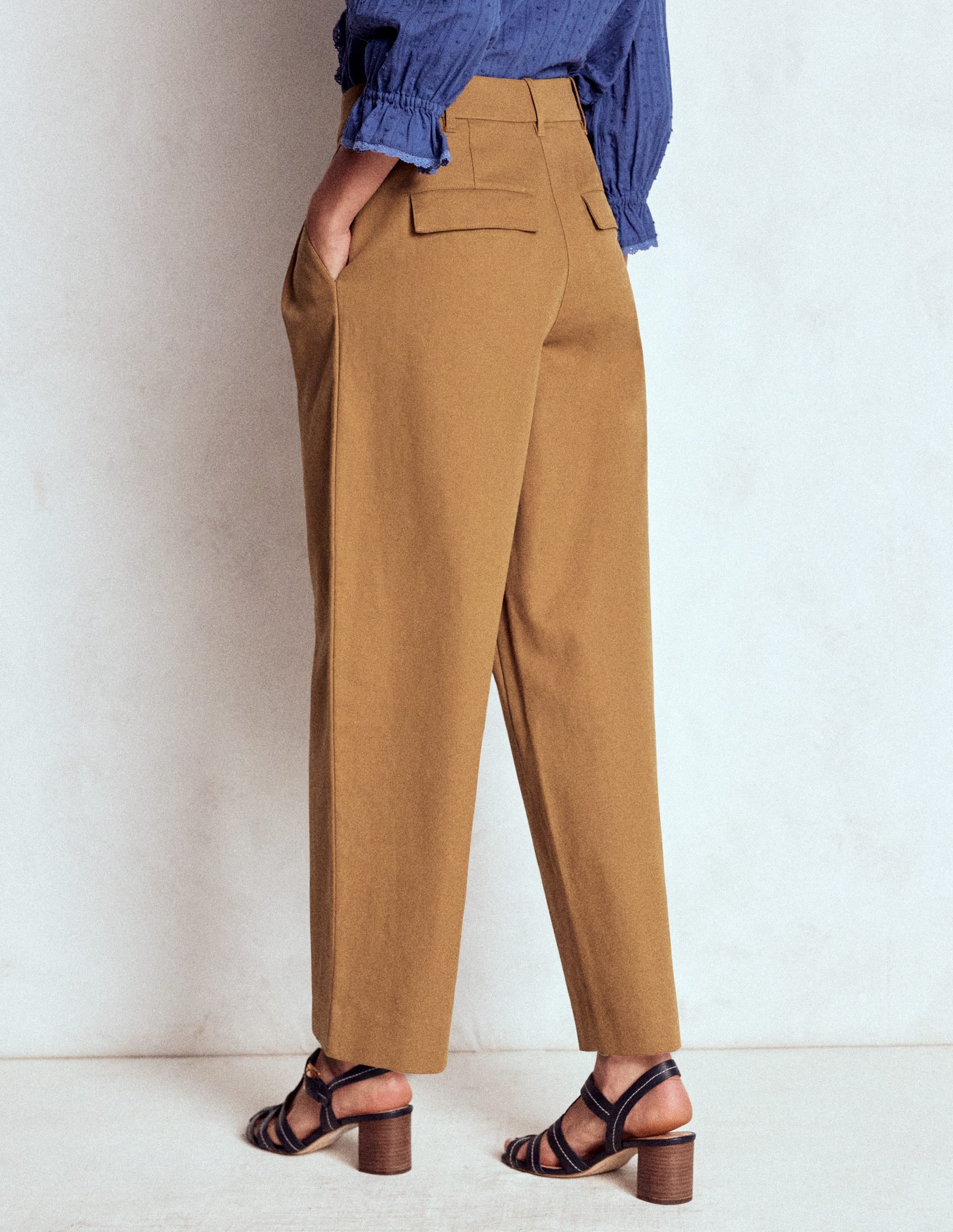 Bloomsbury Cotton Trousers-Camel - Image 3