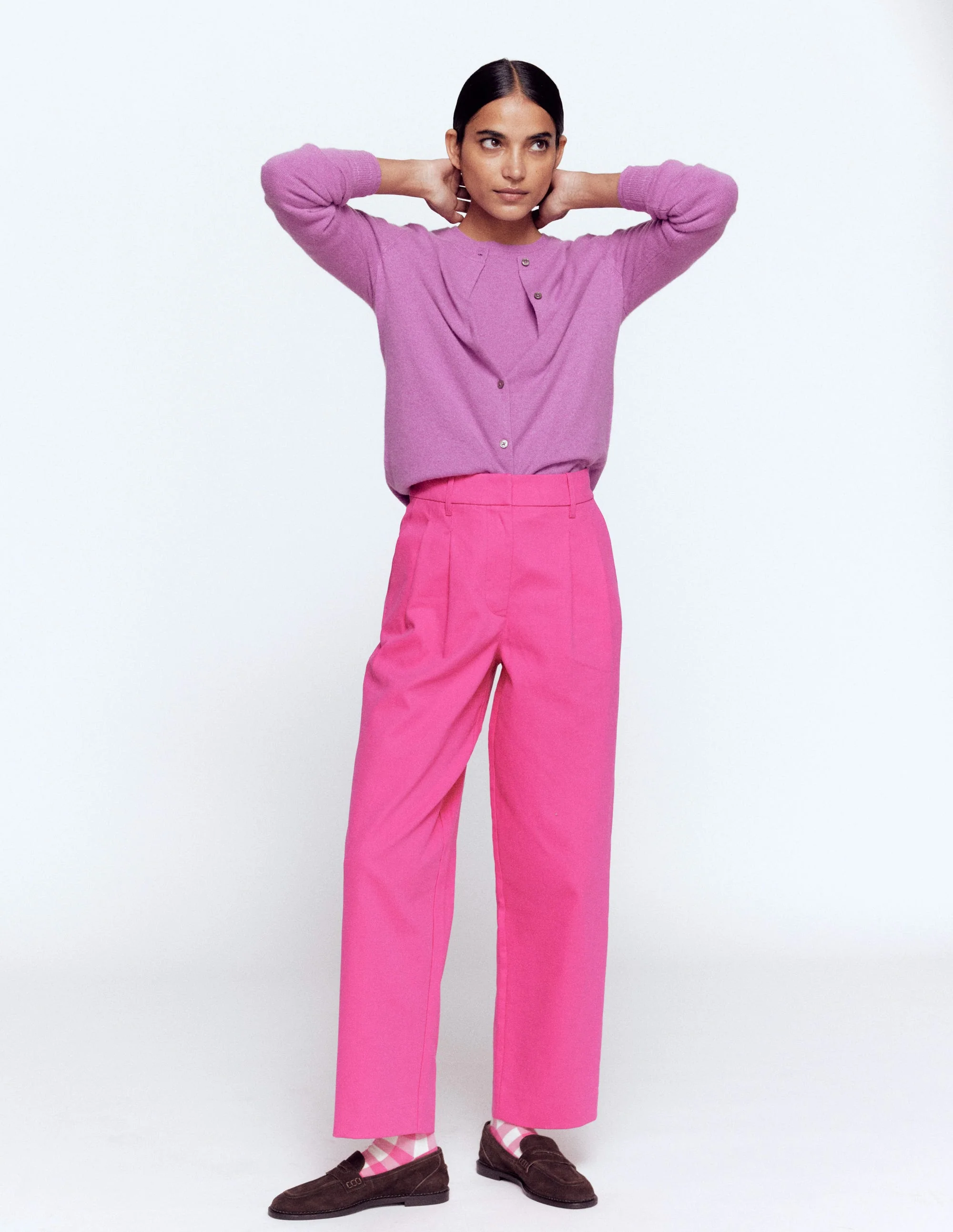Bloomsbury Cotton Trousers-Pink Peony - Image 5