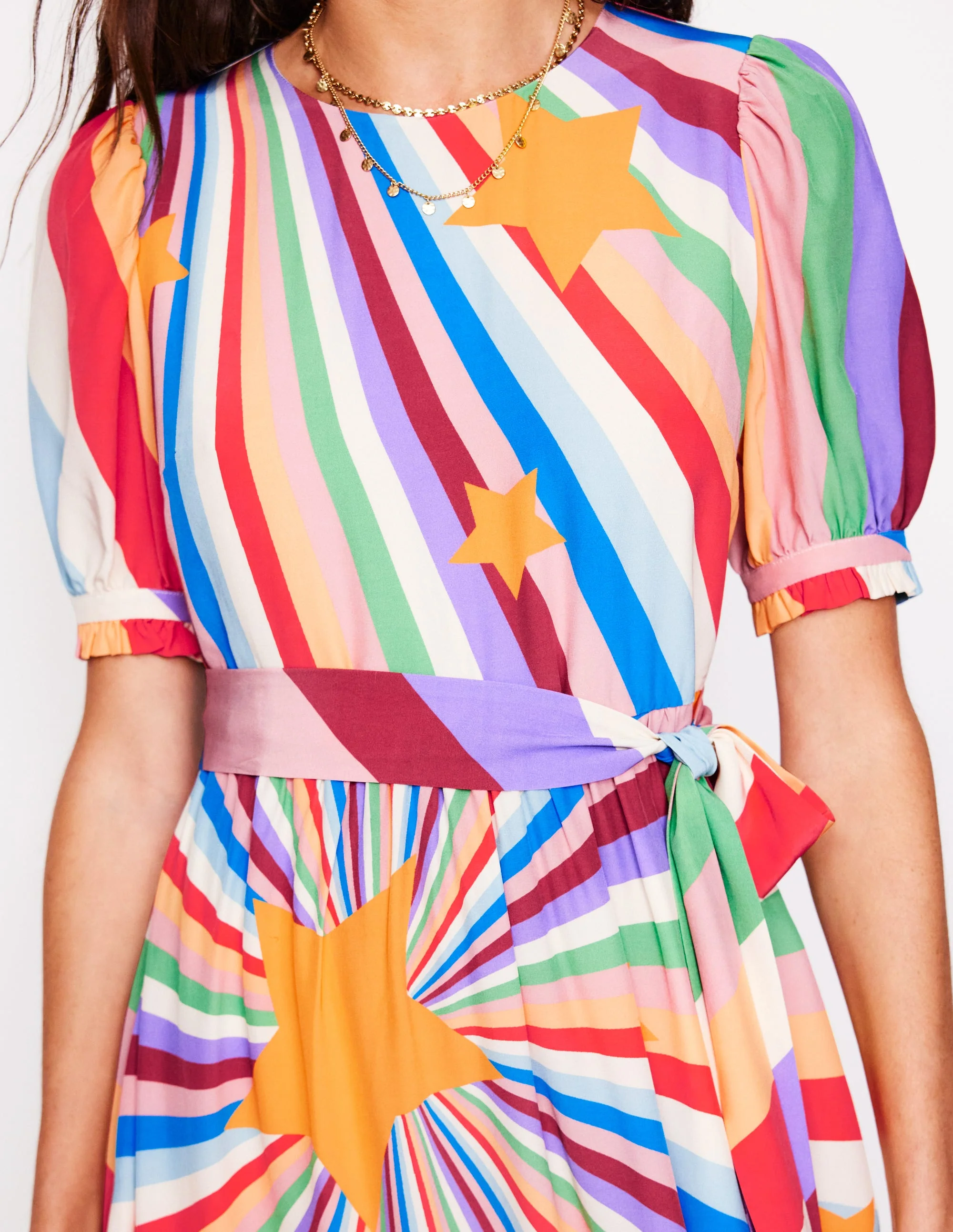 Blouson Crew Neck Dress-Multi, Supernova - Image 3