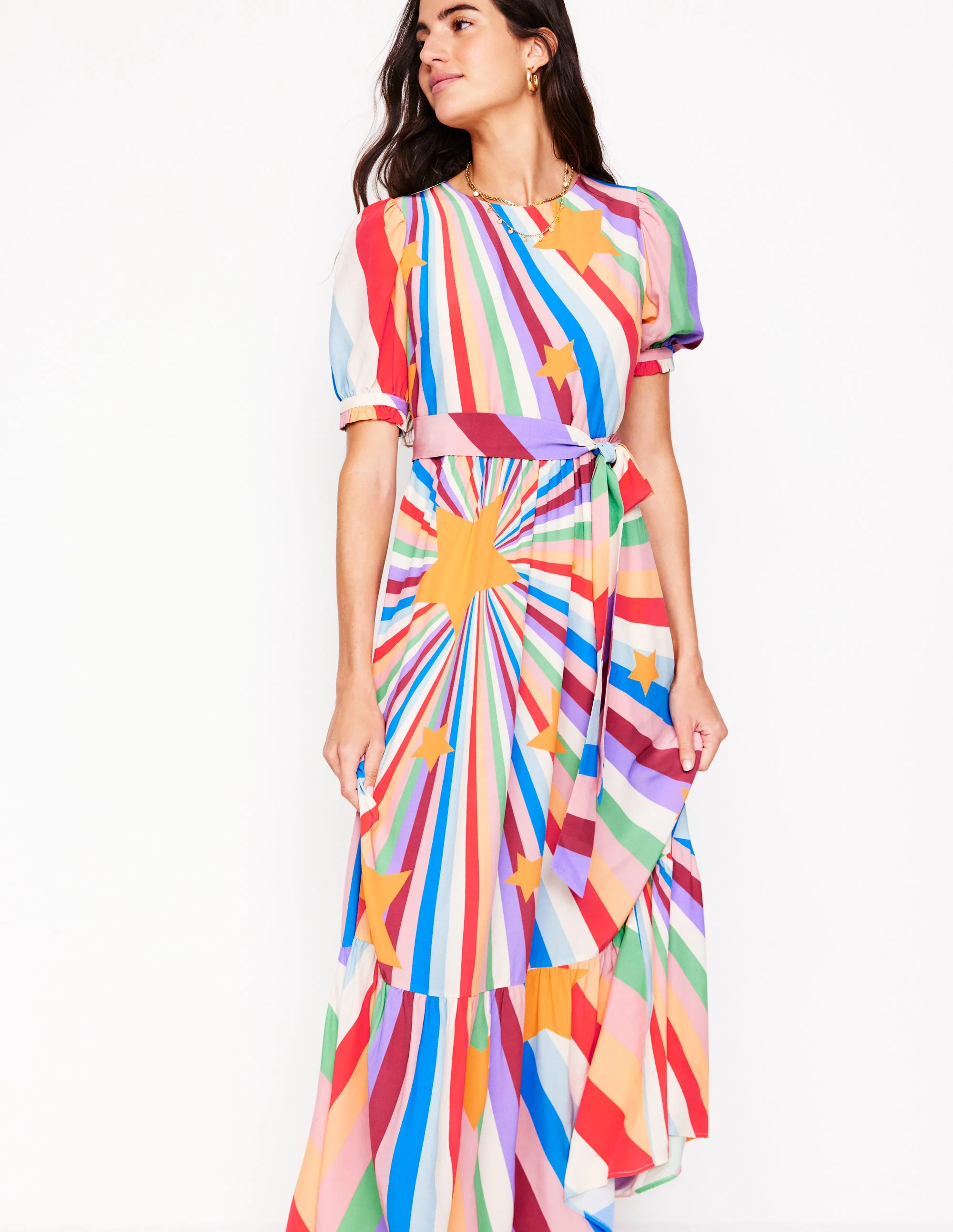 Blouson Crew Neck Dress-Multi, Supernova - Image 5
