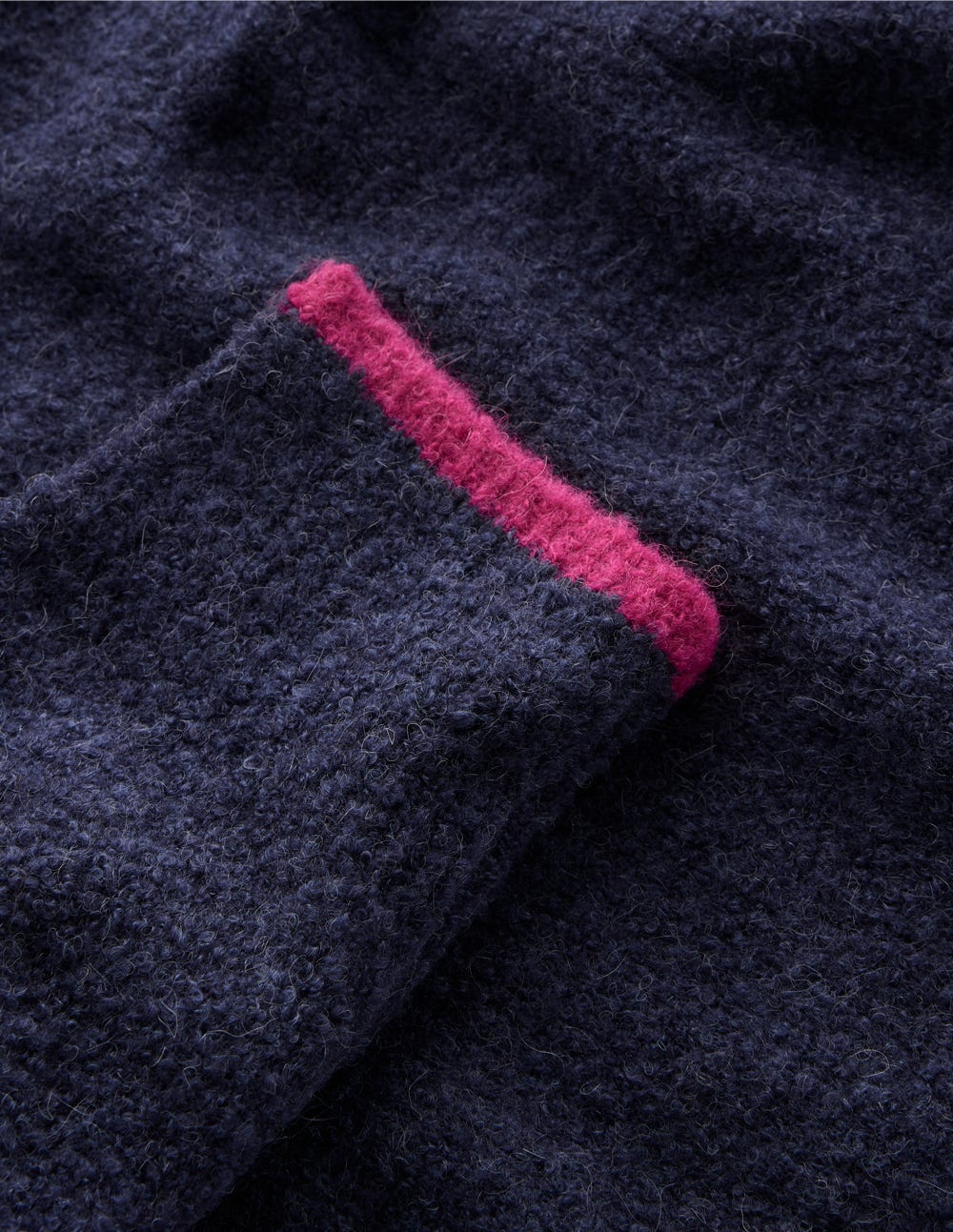 Bouclé Raglan Hoodie-Navy - Image 6