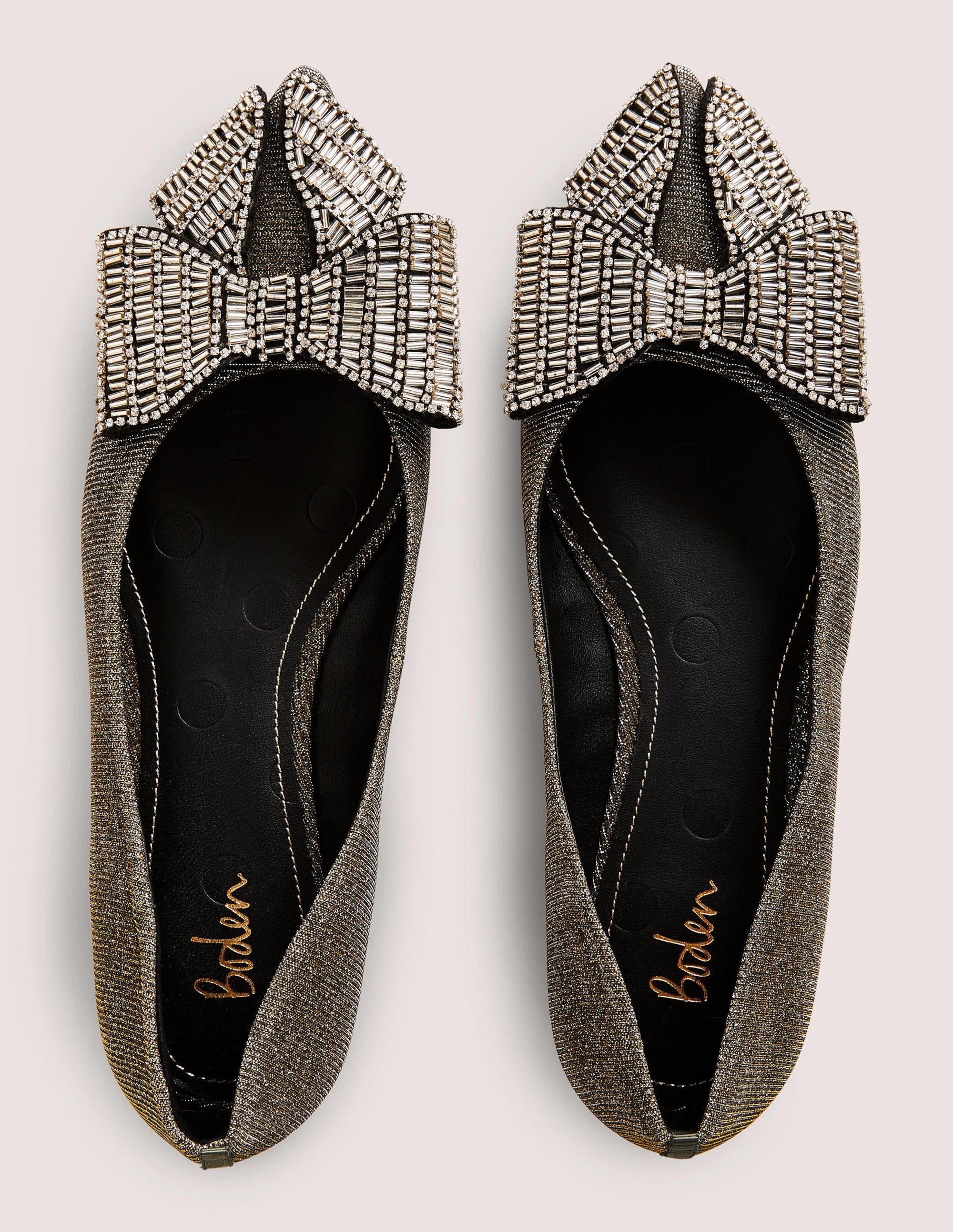 Bow Embellished Pointed Flats-Metallic - Image 3