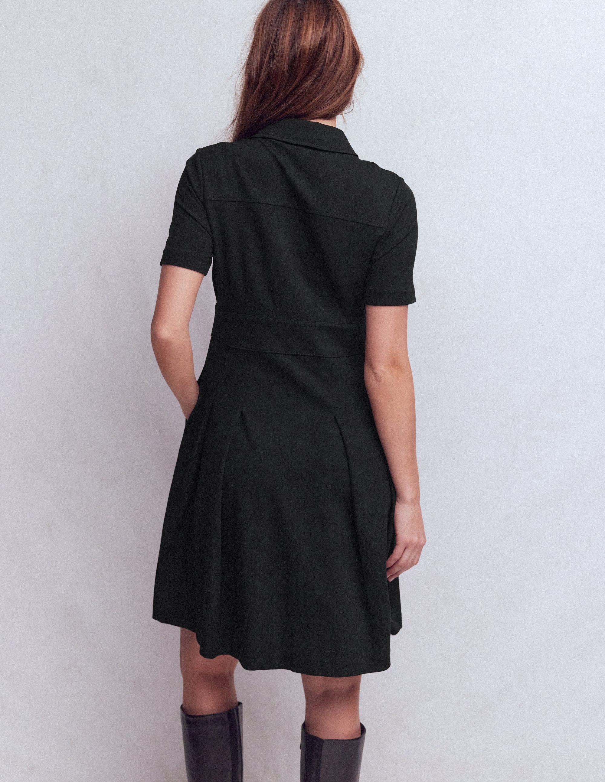 Bridget Ponte Short Dress-Black - Image 4