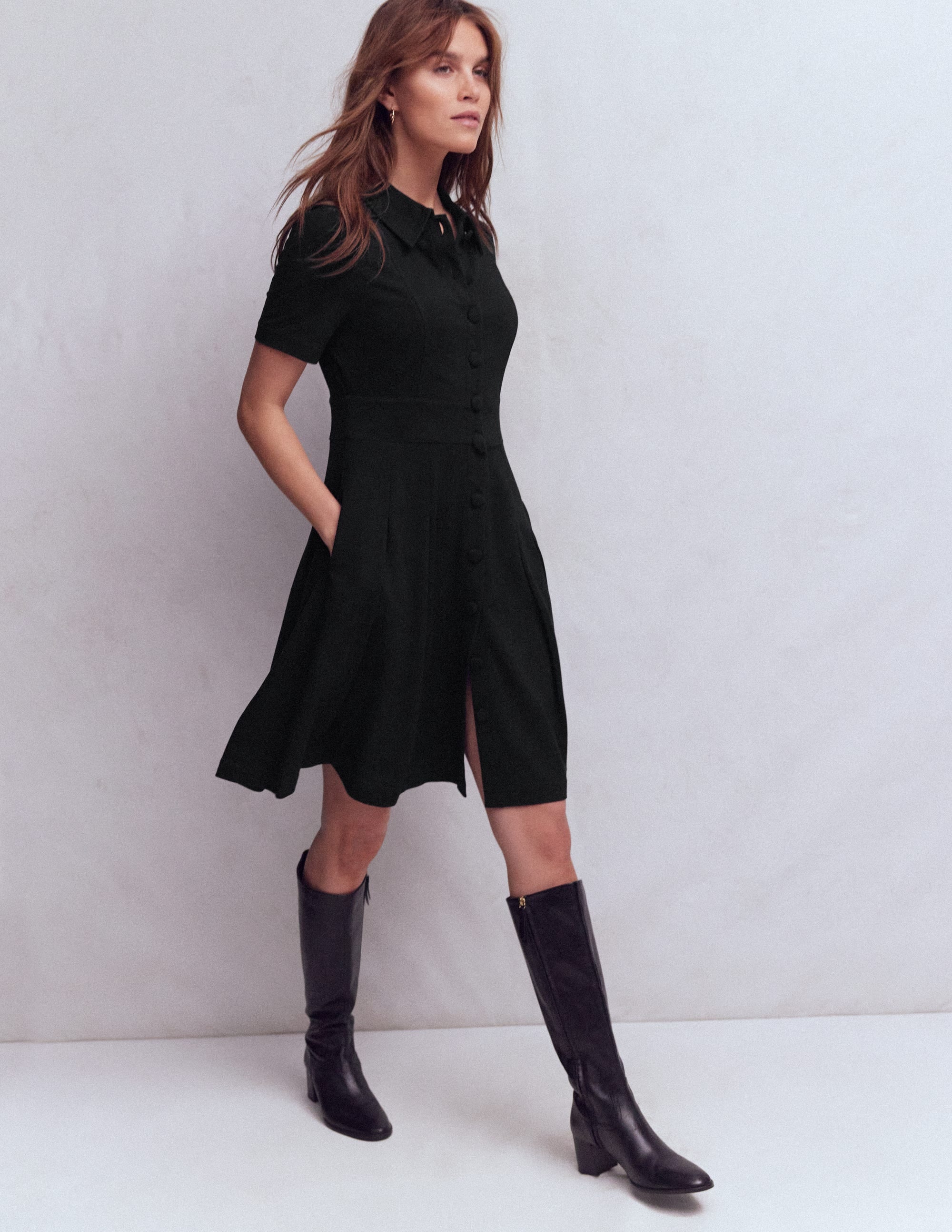 Bridget Ponte Short Dress-Black - Image 5