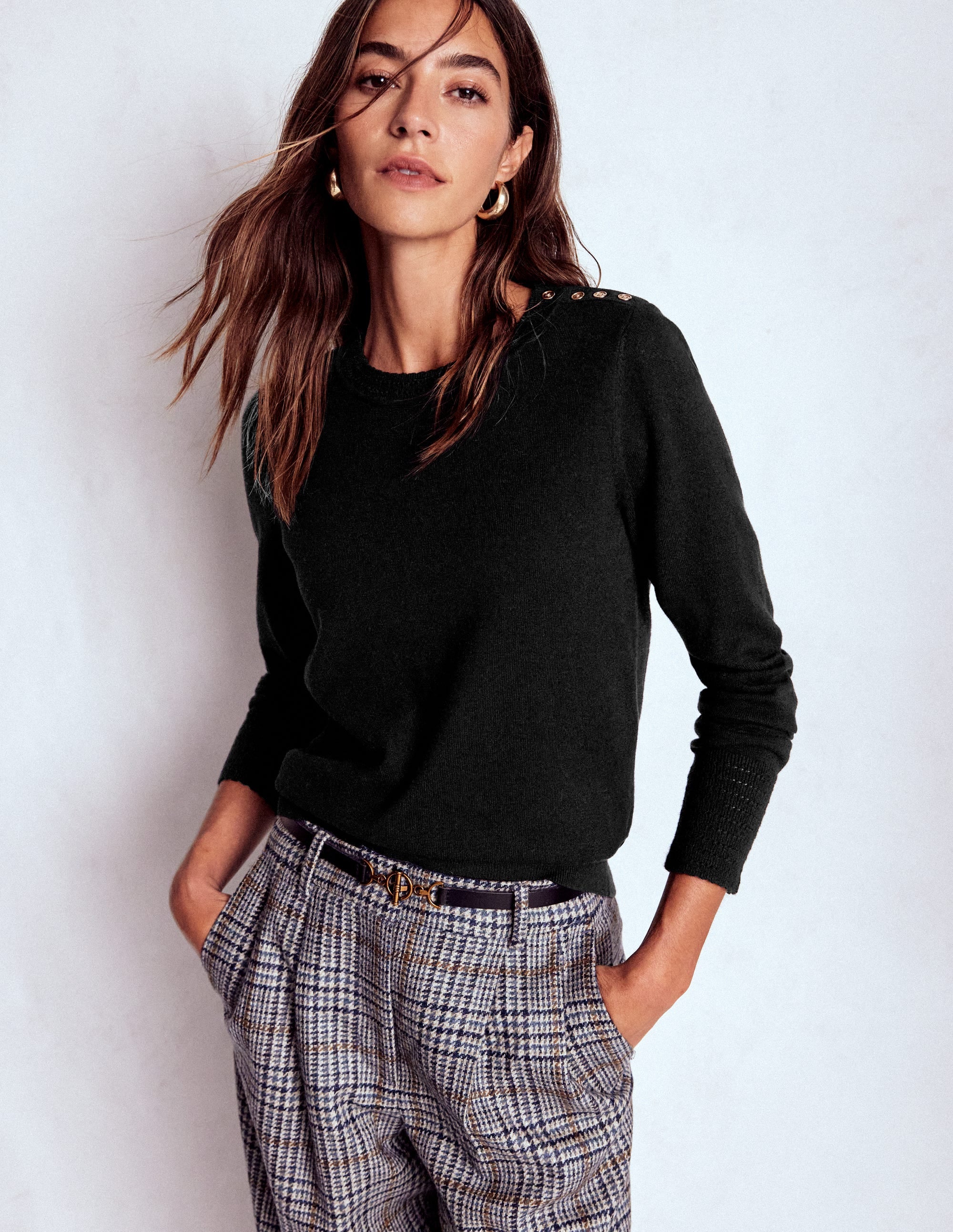 Briony Stitch Jumper-Black