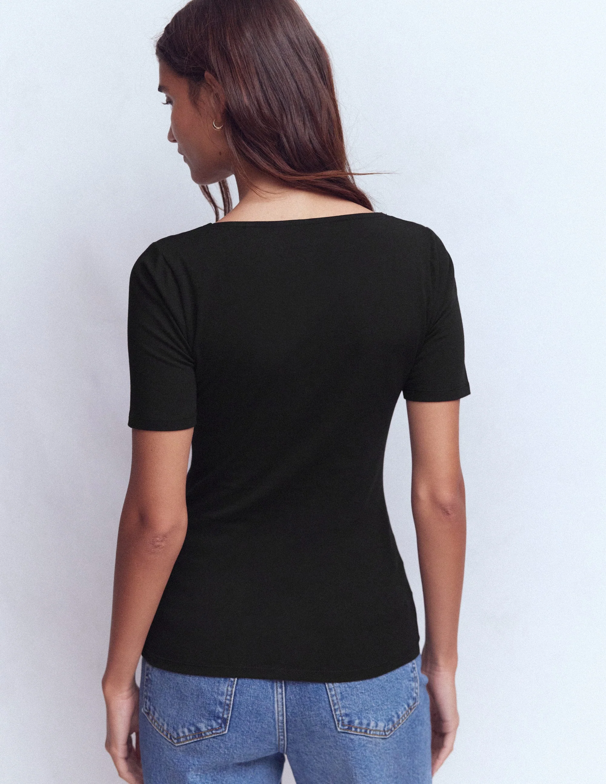 Brooke Double Layer T-shirt-Black - Image 3