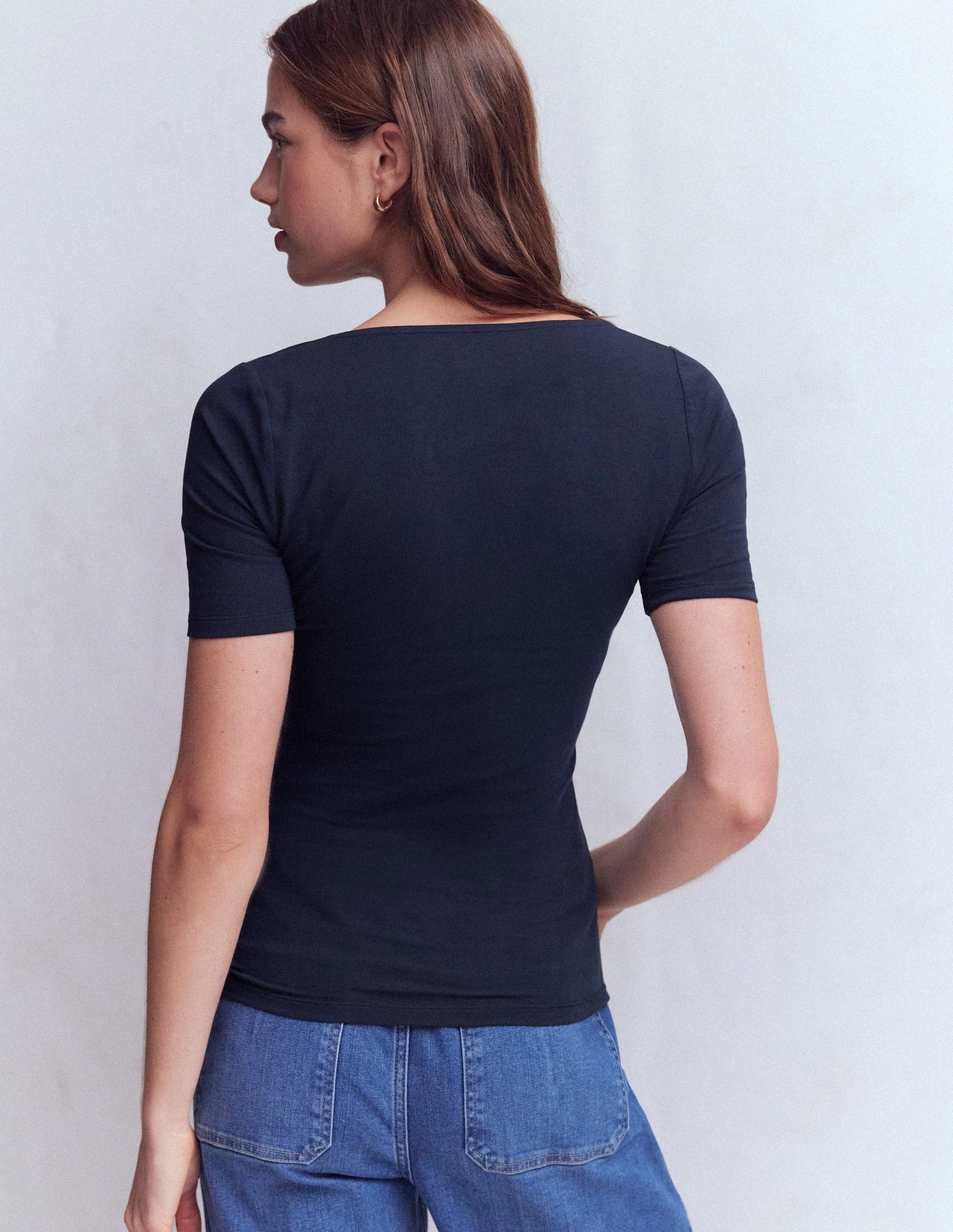Brooke Double Layer T-shirt-Navy - Image 3