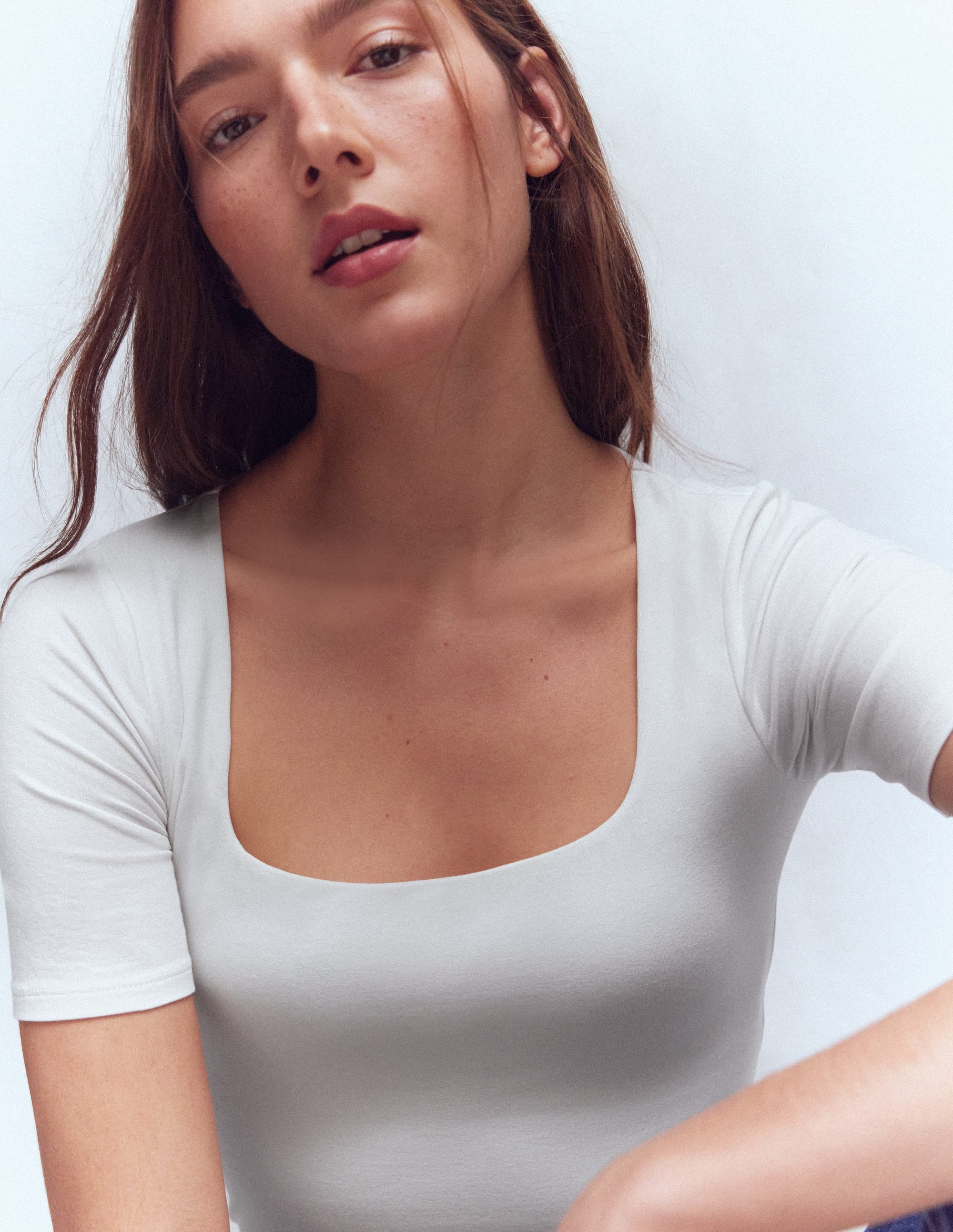 Brooke Double Layer T-shirt-White - Image 2