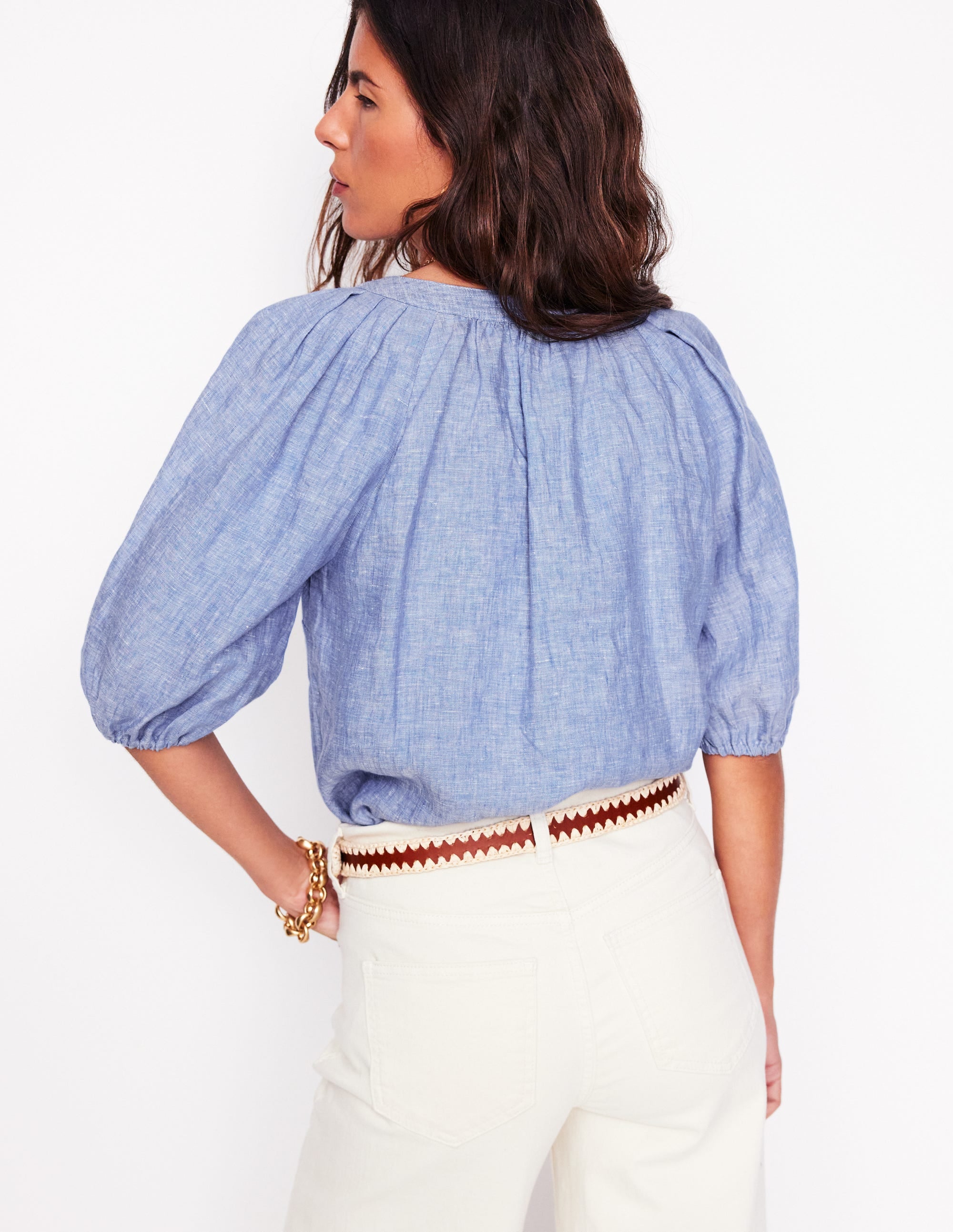 Brooke Linen Top-Chambray - Image 5