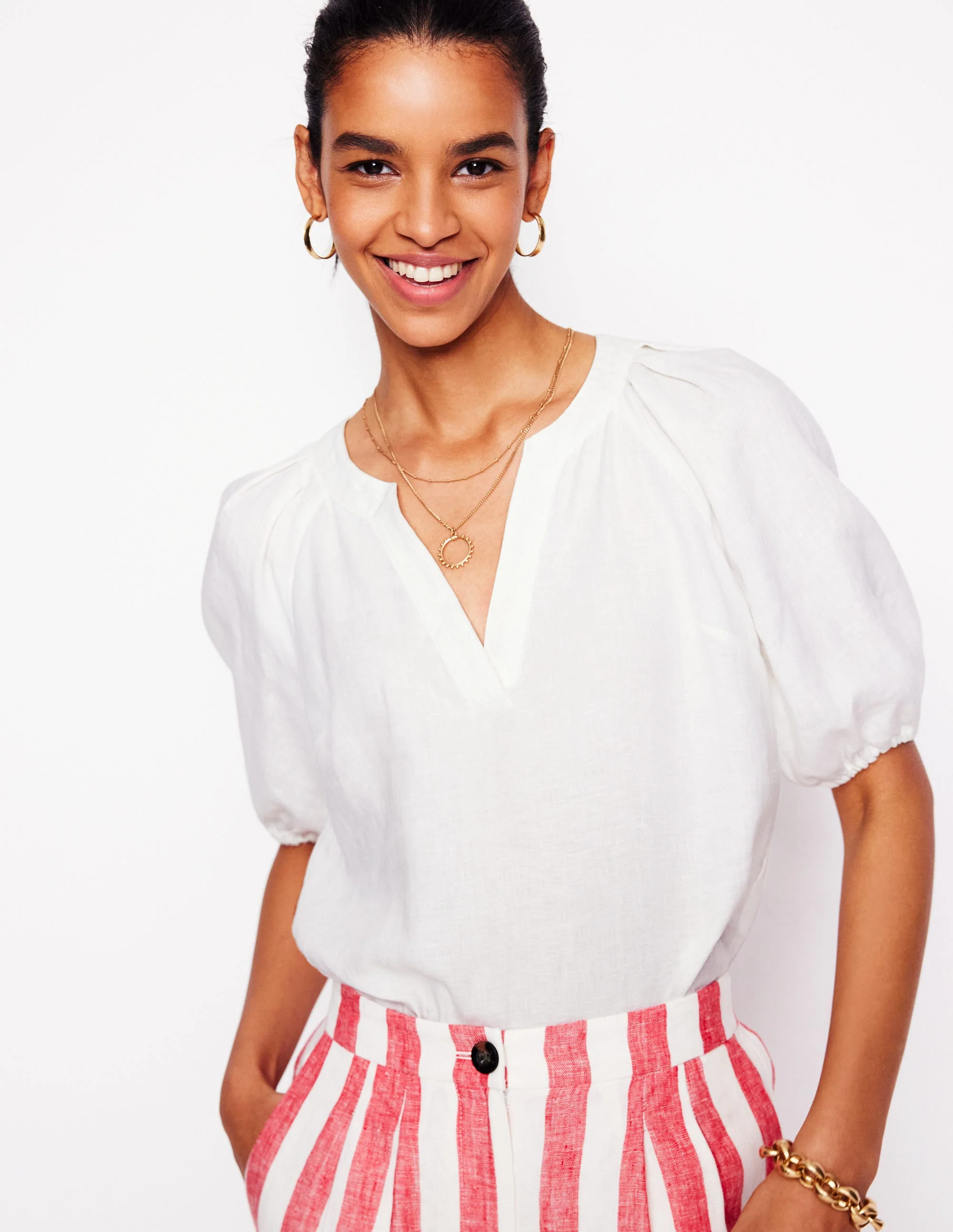 Brooke Linen Top-White - Image 7
