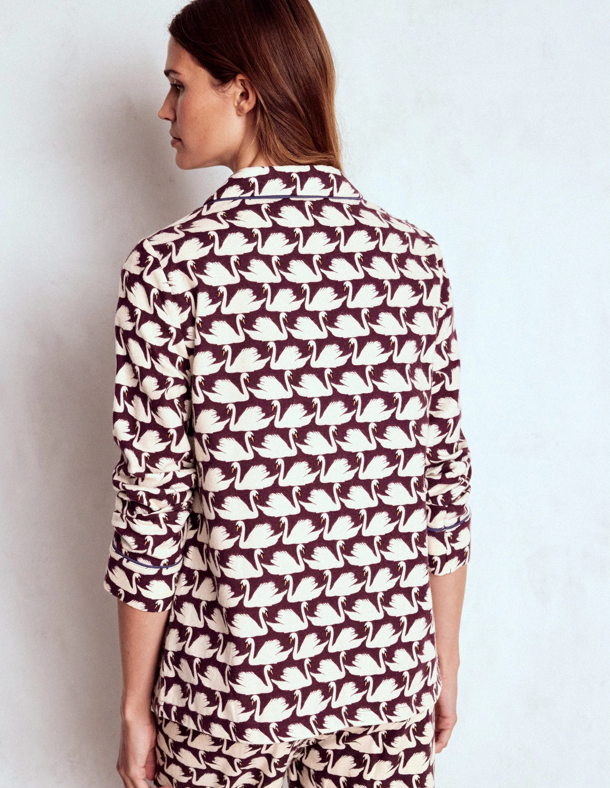 Brushed Cotton Pyjama Shirt-Winetasting, Geo Swan - Image 4
