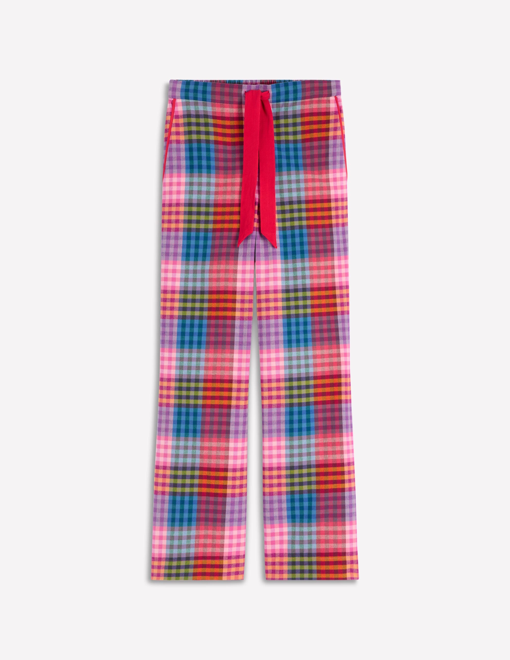 Brushed Cotton Pyjama Trousers-Rainbow Blanket Multigingham - Image 6