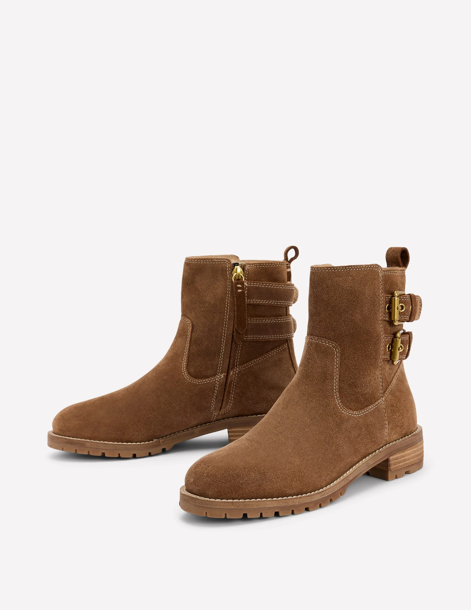 Buckle Ankle Boots-Tan - Image 3