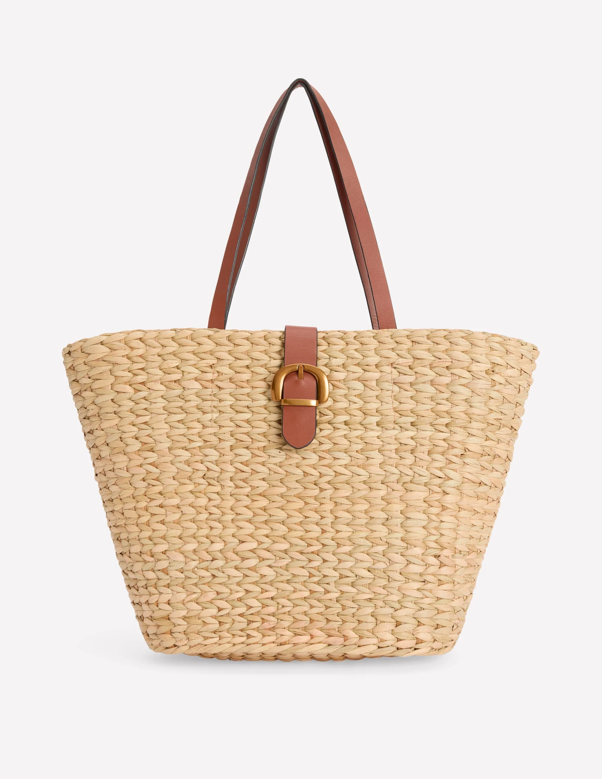 Buckle Tote-Natural Raffia