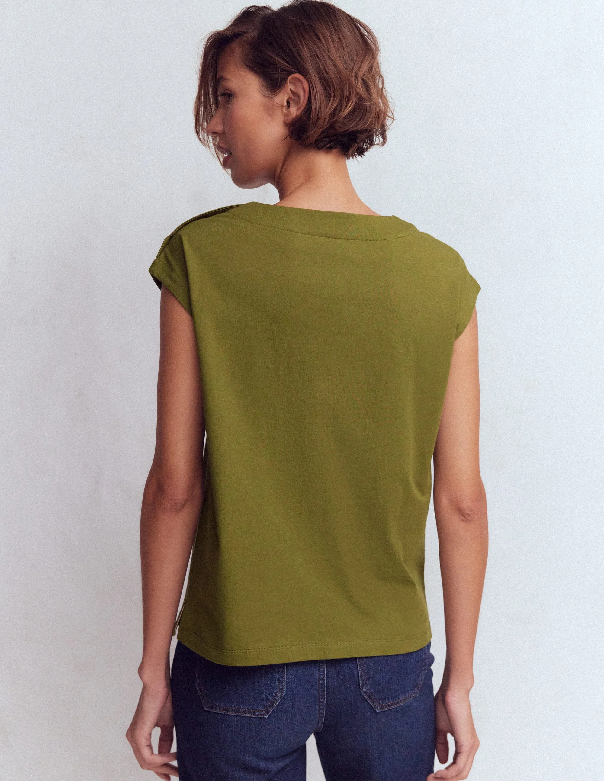 Button Detail T-Shirt-Mayfly - Image 3